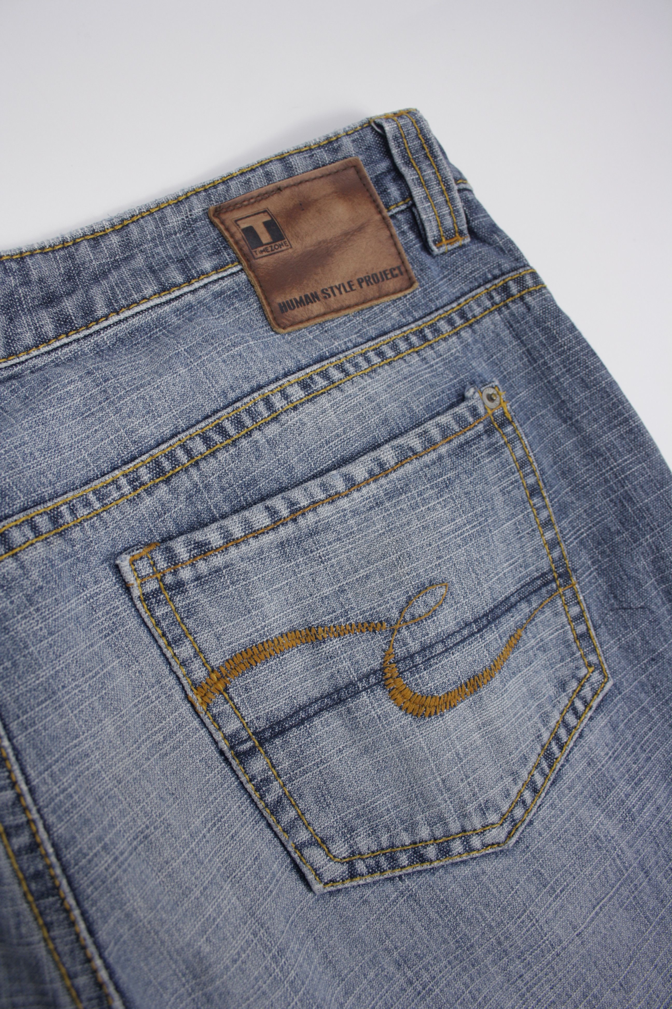 Vintage Timezone Y2K Cesare Double Knee Wide Leg Straight Jeans Size US 38 / EU 54 - 4 Thumbnail