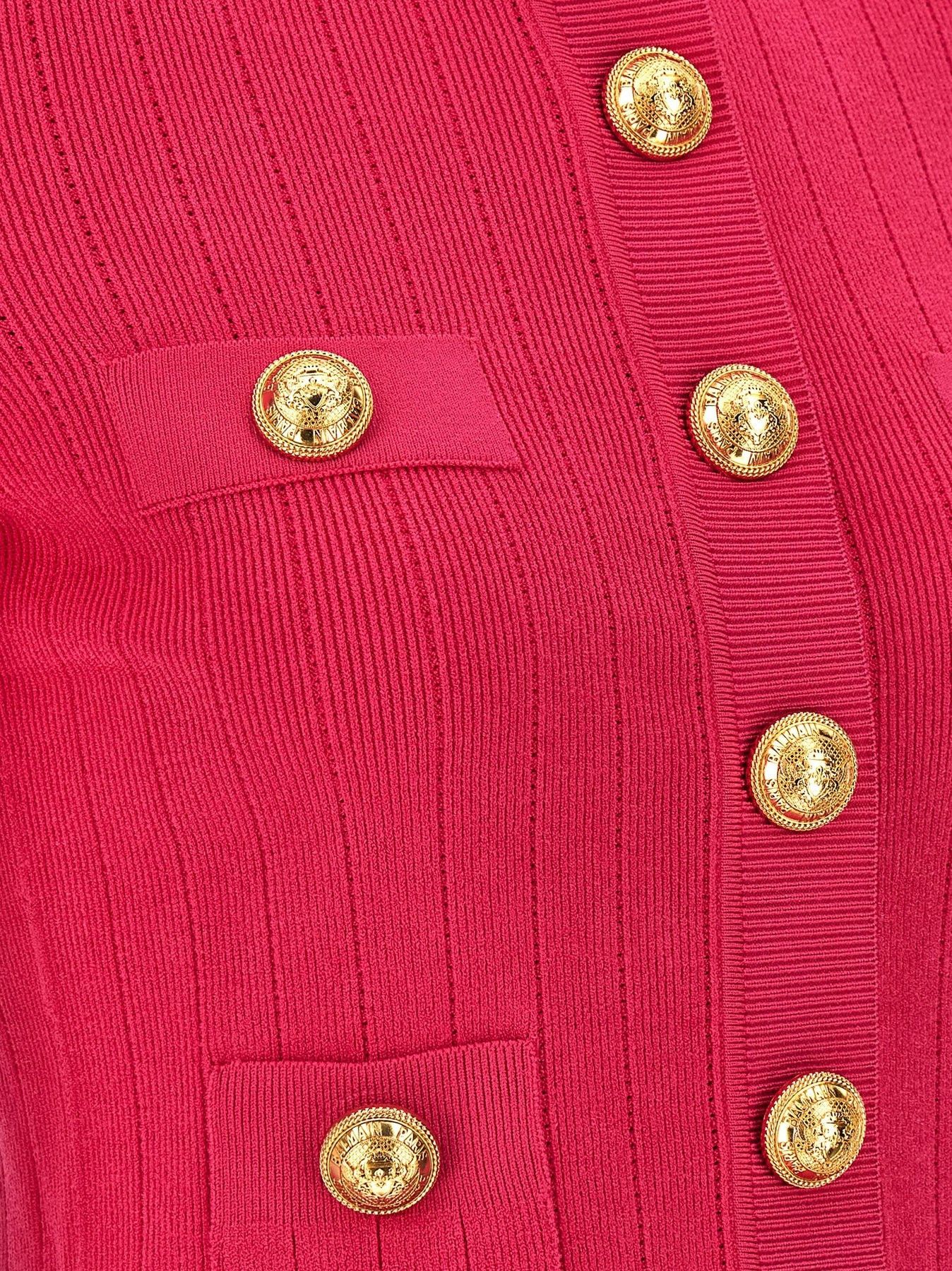 Balmain o1s1wg110825 Logo Buttons Cardigan Sweater in Pink Size XL / US 12-14 / IT 48-50 - 4 Thumbnail