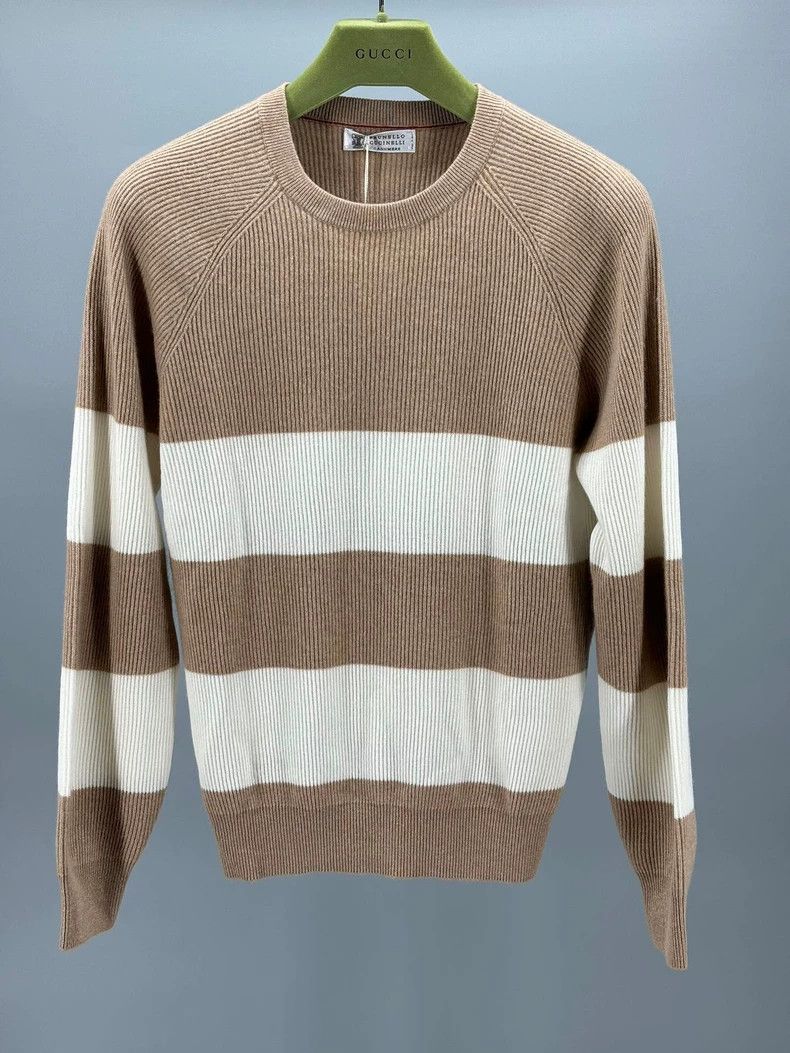 Brunello Cucinelli Brunello Cucinelli Men's Colorblock Cashmere Sweater Size US L / EU 52-54 / 3 - 1 Thumbnail