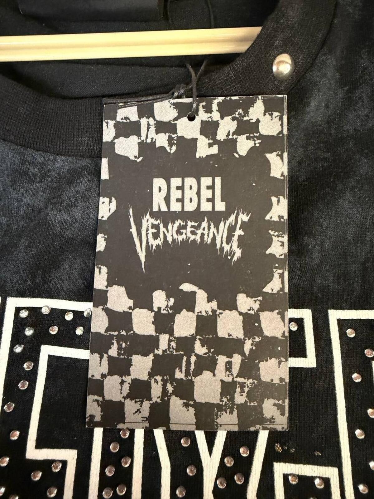 Reel Legends Rebel Vengeance Eye Cross Studded Tee Black Acid Wash 3X NWT Size US XXL / EU 58 / 5 - 3 Thumbnail