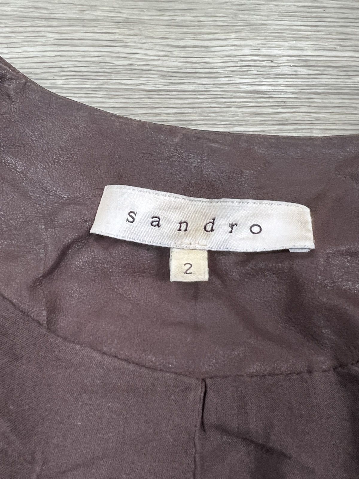 Sandro Sandro Paris Vintage Brown Leather Blazer Women’s Size 2 (M) Size M / US 6-8 / IT 42-44 - 5 Thumbnail