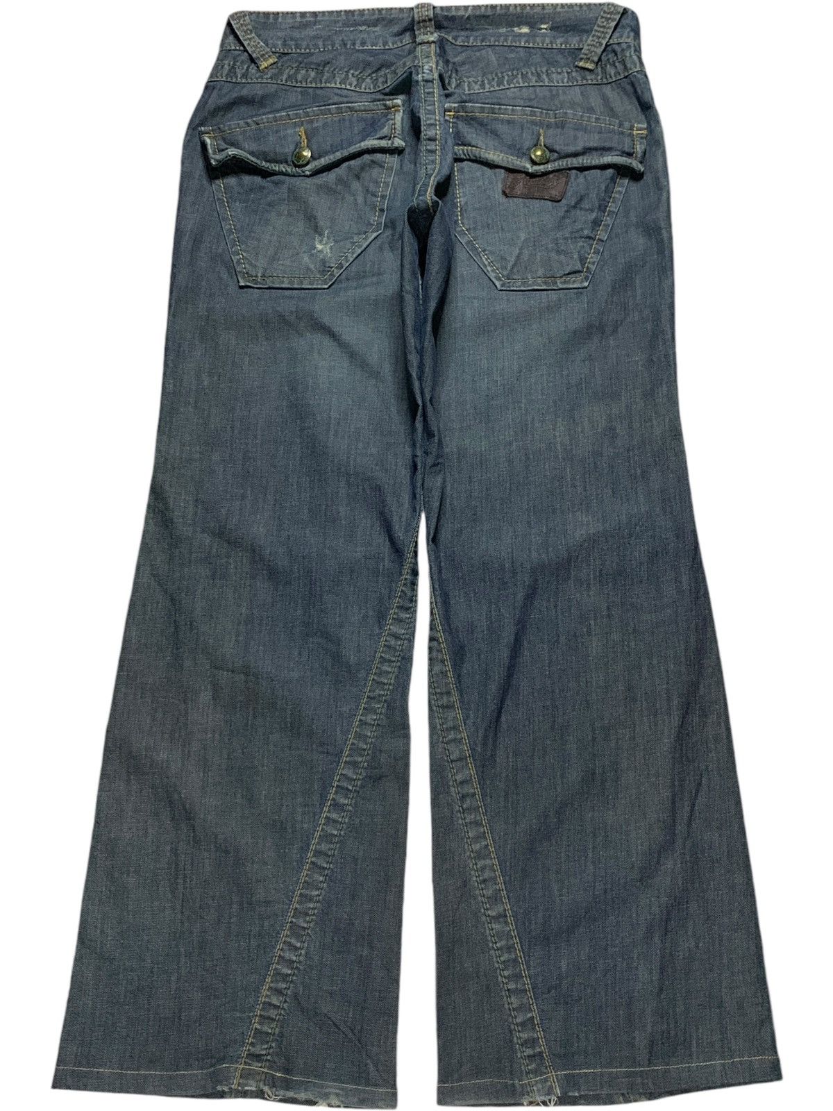 Japanese Brand × Tornado Mart Vintage Japanese Brand Button Fly Distressed Bootcut Jeans Size US 34 / EU 50 - 2 Thumbnail