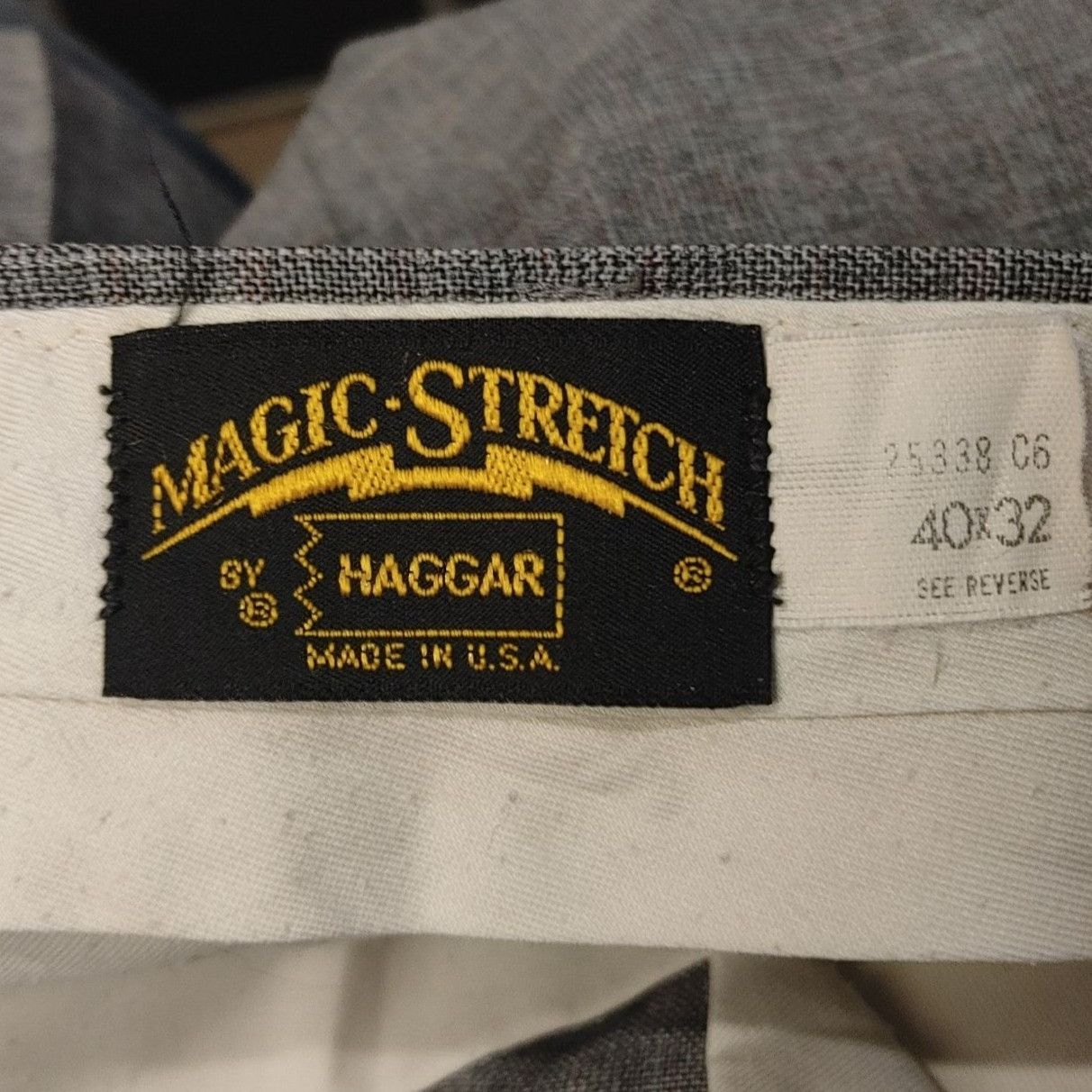 Haggar Haggar Magic Stretch Men's Grey Straight Leg Pleated Dress P Size US 40 / EU 56 - 3 Thumbnail