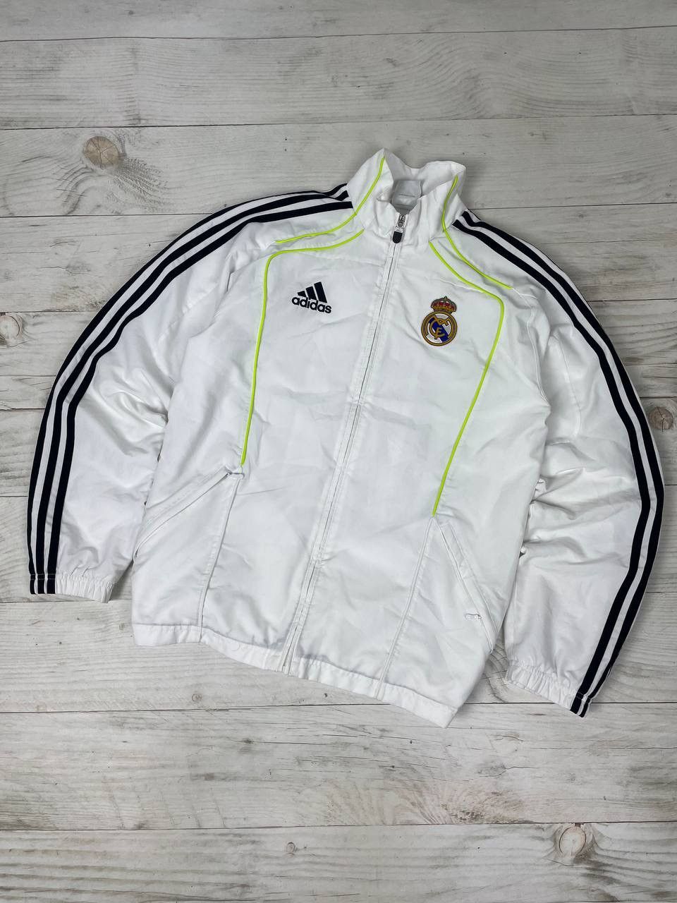 image of Adidas Real Madrid 2009 2010 Training Soccer Jacket Football in White, Men's (Size Small)