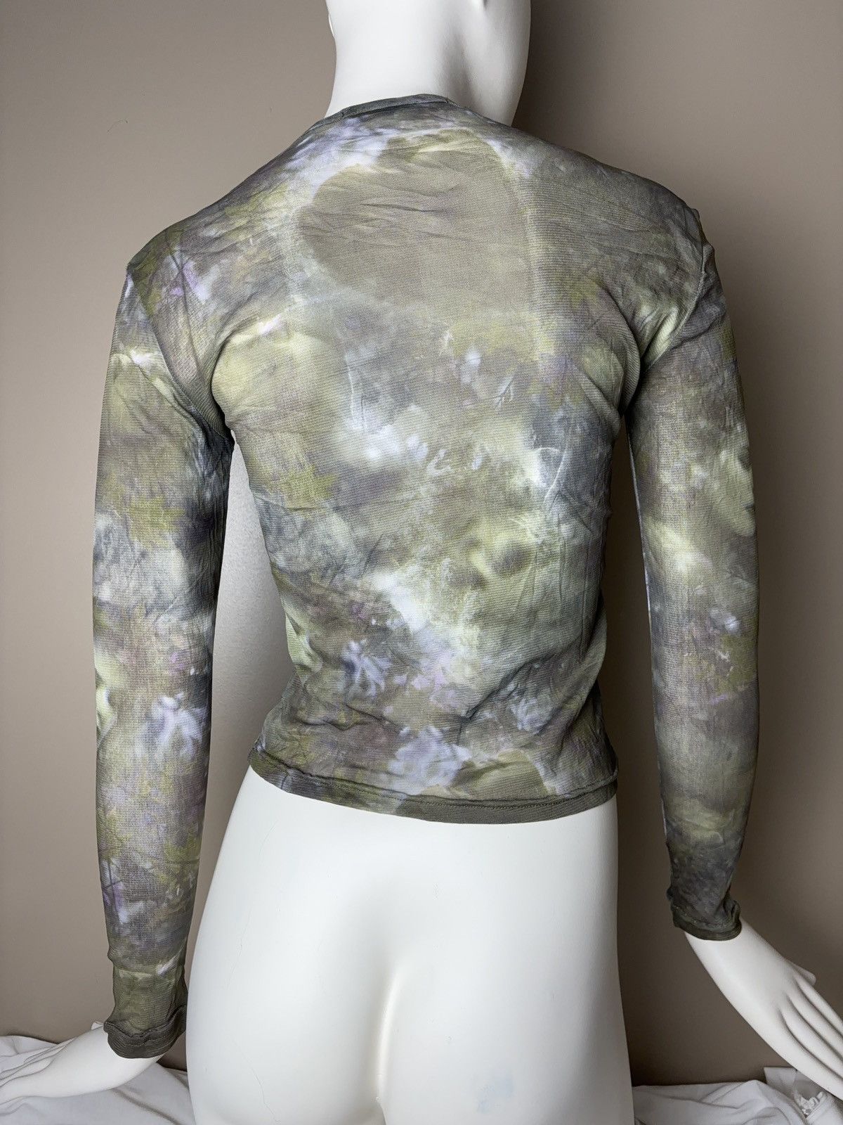 Vintage French vintage mesh printed long sleeve top jpg style Size S / US 4 / IT 40 - 3 Thumbnail