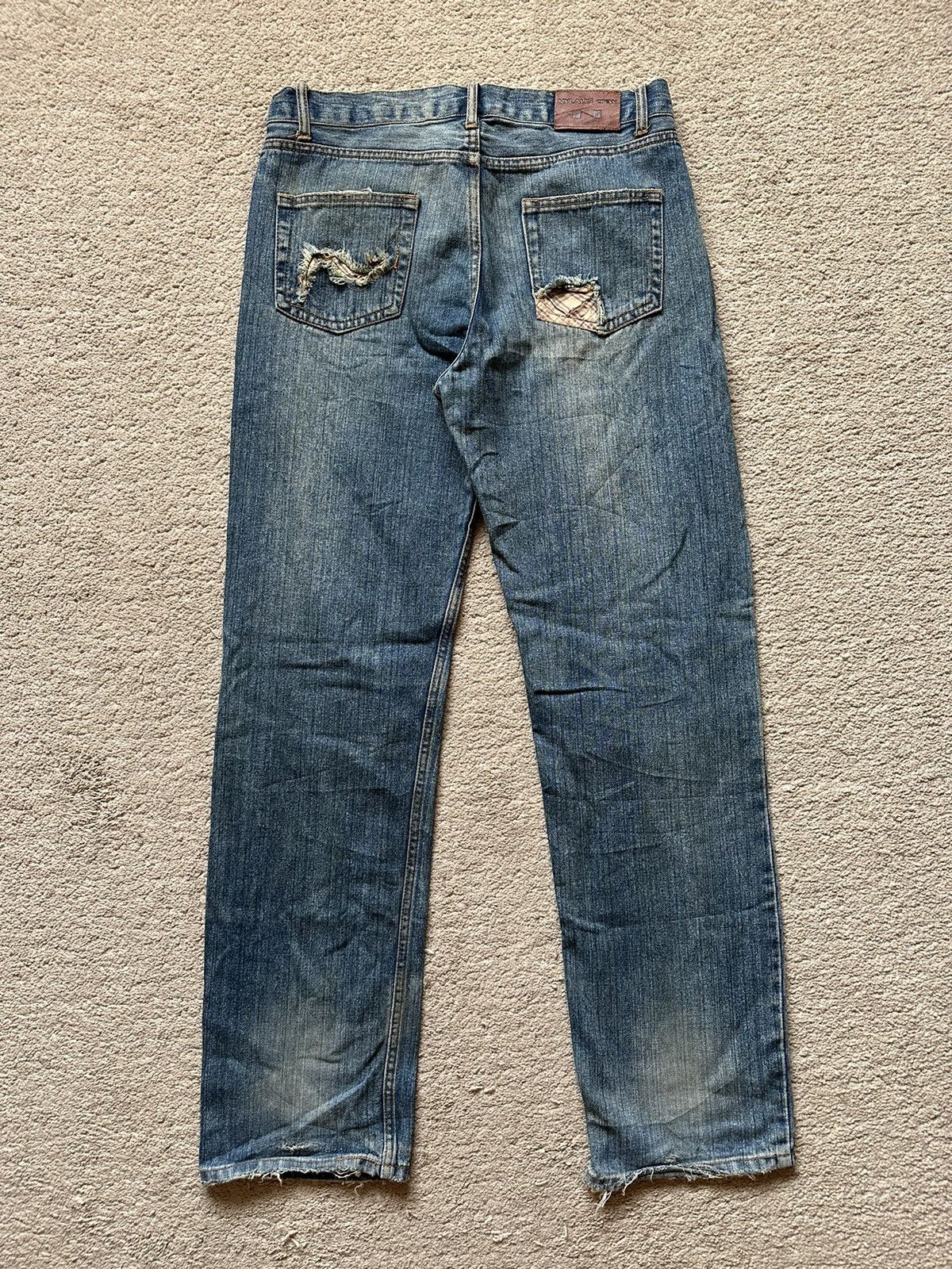 Japanese Brand 1990s Nylus Crew Design Work Distressed Jeans Size US 34 / EU 50 - 6 Thumbnail
