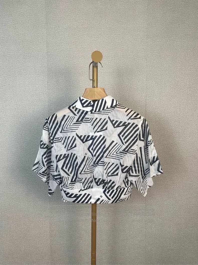 Chanel Chanel Black White Star Stripe Shirt. Size US XS / EU 42 / 0 - 2 Thumbnail