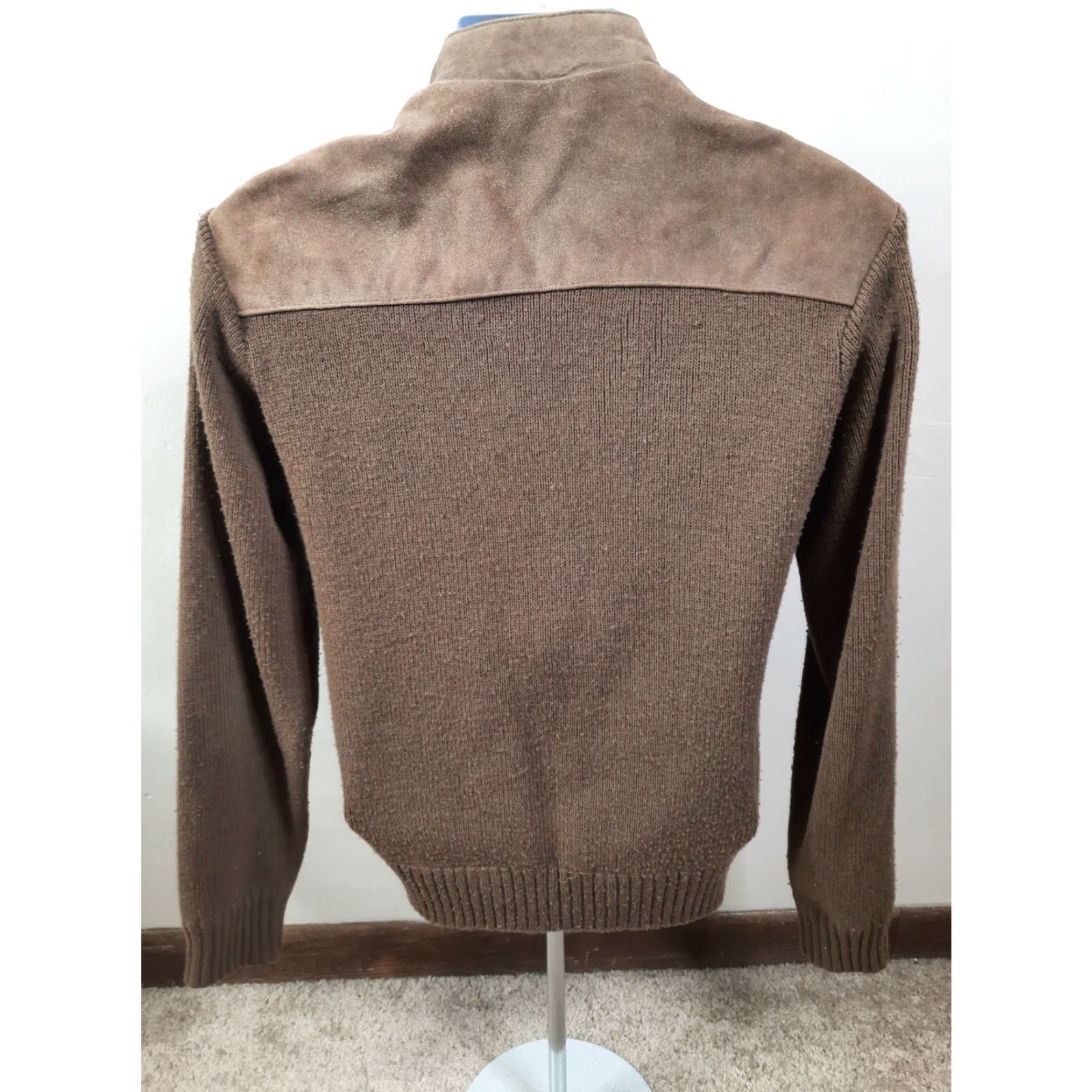 Vintage VINTAGE 70s REPAGE LEATHER Suede JACKET / Sweater Mens Medium Coat Bomber Jacket Brown M Full Zip Mens Size US M / EU 48-50 / 2 - 5 Thumbnail