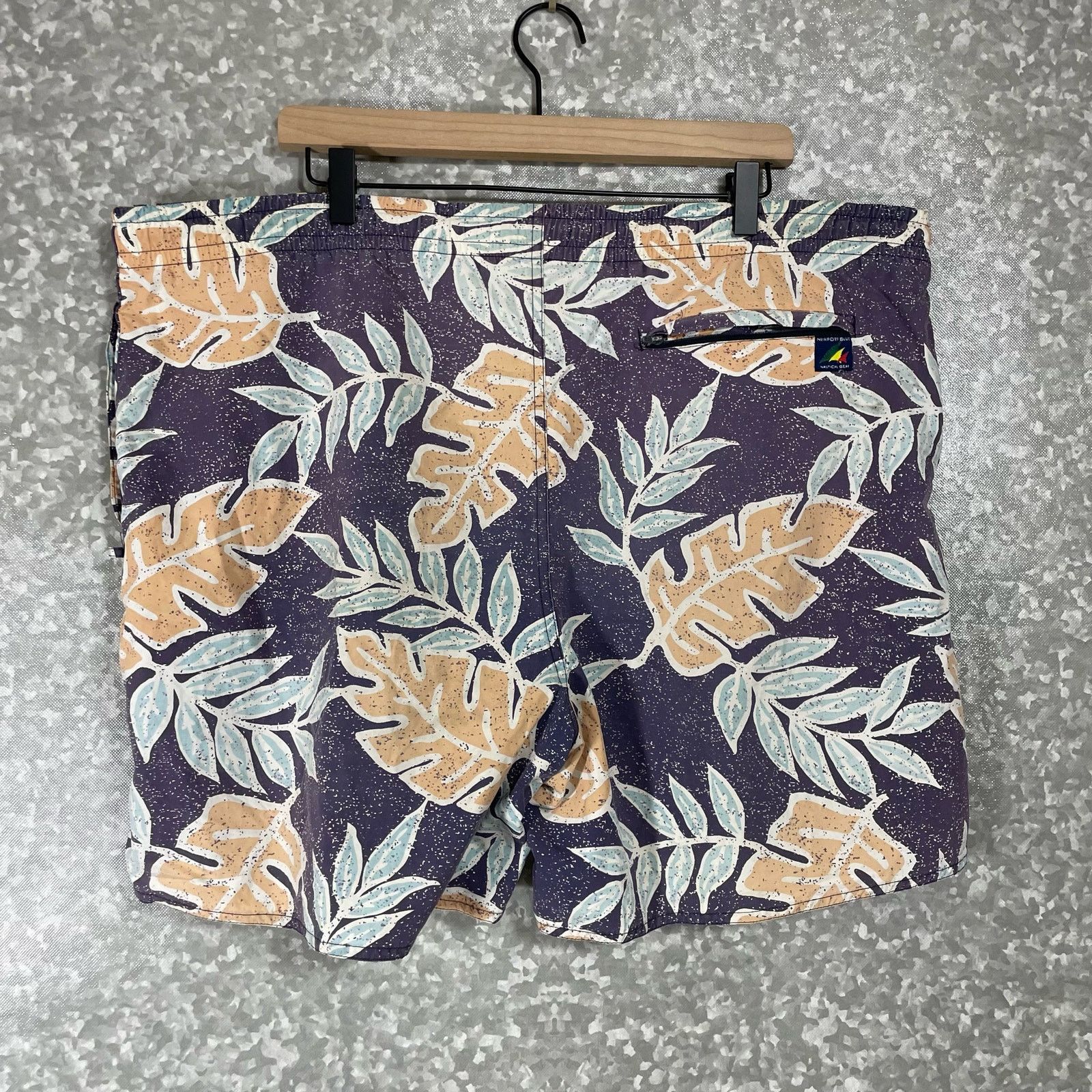 Vintage Newport Blue Men's Blue Vintage 90's Swim Trunks - Size XL Size US 44 / EU 60 - 7 Thumbnail