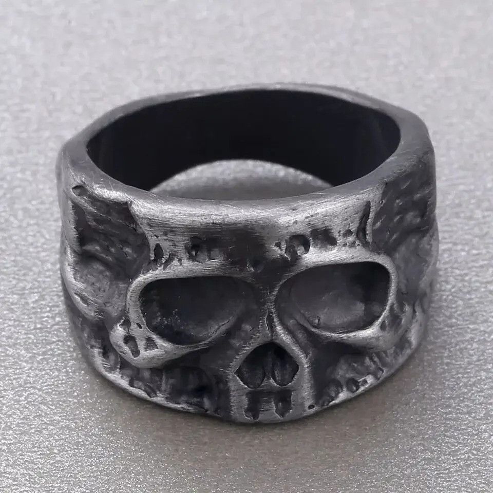 Other Retro Half Face Skull Ring Size ONE SIZE - 5 Thumbnail