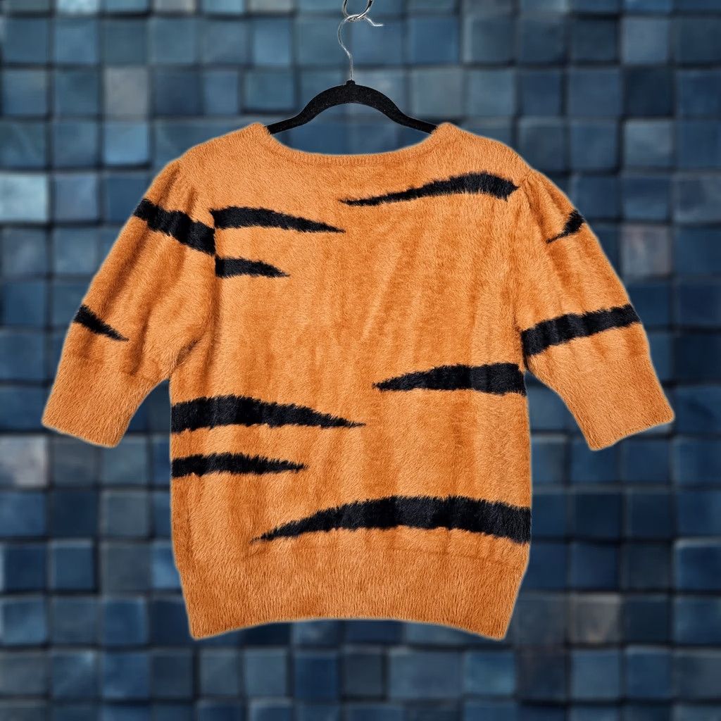 Michael Stars Michael Stars Women’s V-neck Honey Striped Short Sleeve Pullover Sweater M Yellow Size M / US 6-8 / IT 42-44 - 1 Thumbnail