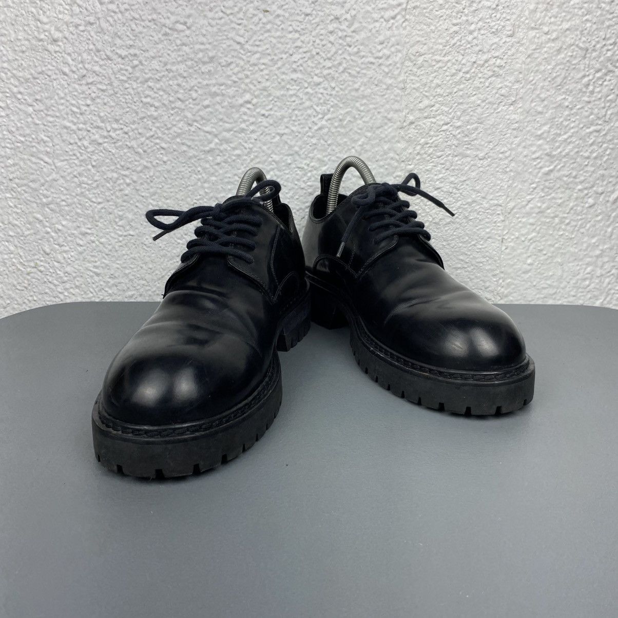 Black Chunky Sole Derbys