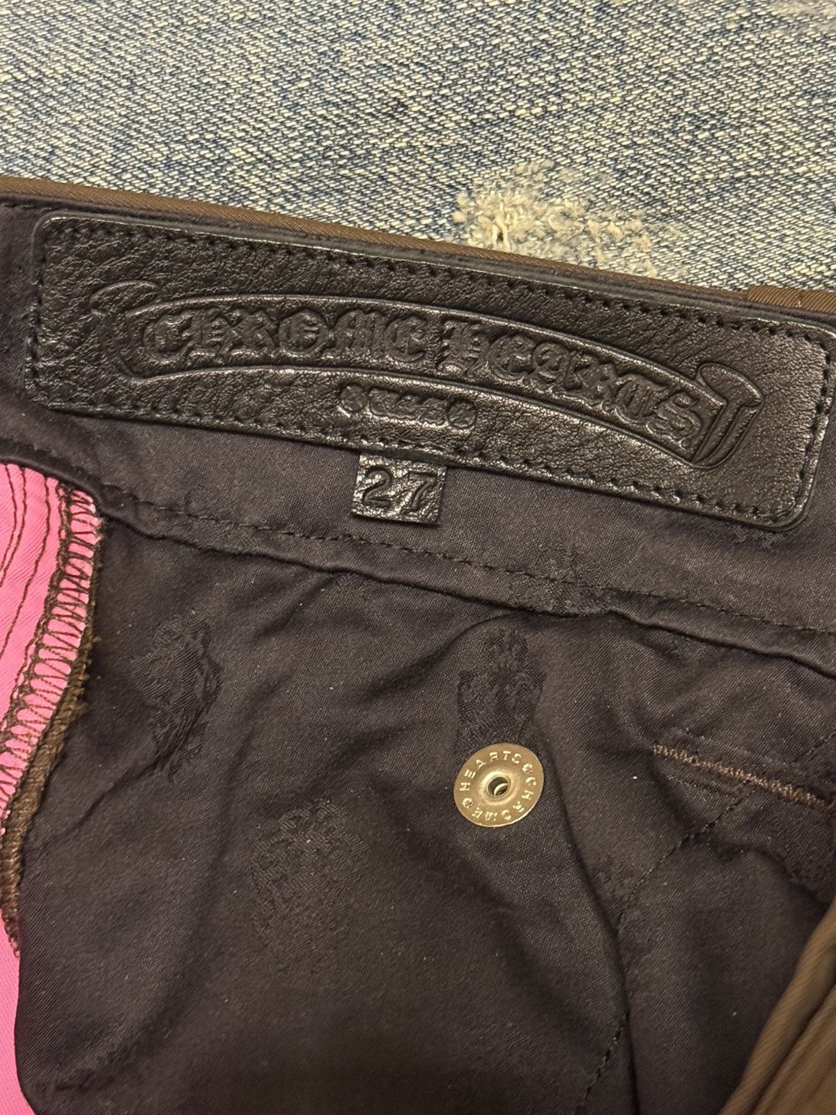 Chrome Hearts chrome hearts Pink patch brown nylon carpenter pants Size US 27 - 4 Thumbnail
