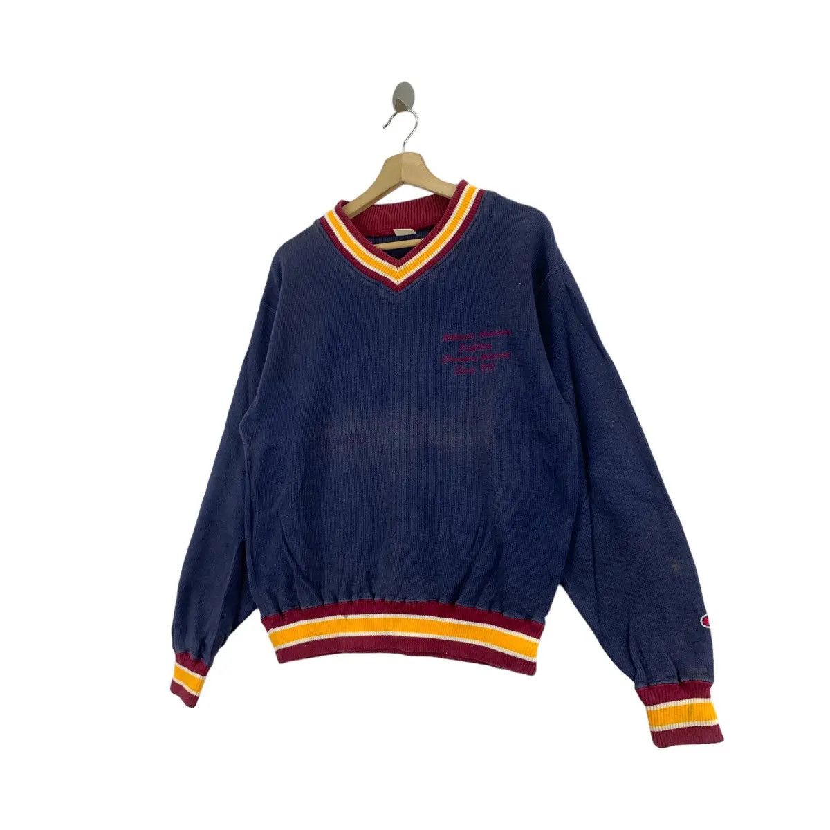 Champion Vtg 90’ CHAMPION PRODUCTS USA Ringer Distress Sweatshirt Size L / US 10 / IT 46 - 4 Thumbnail