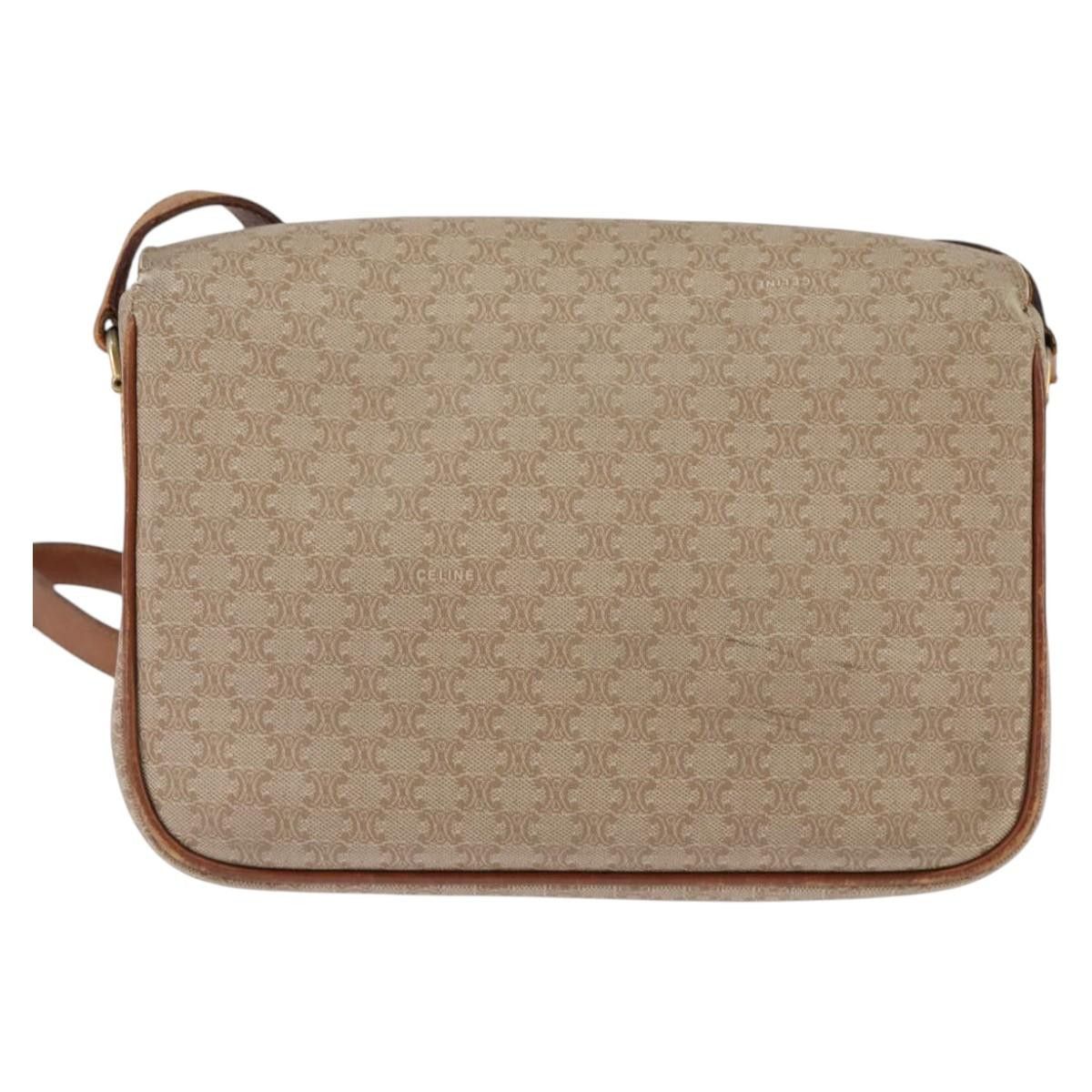 Celine CELINE Macadam Canvas Shoulder Bag Pvc Beige Gold Size ONE SIZE - 3 Thumbnail