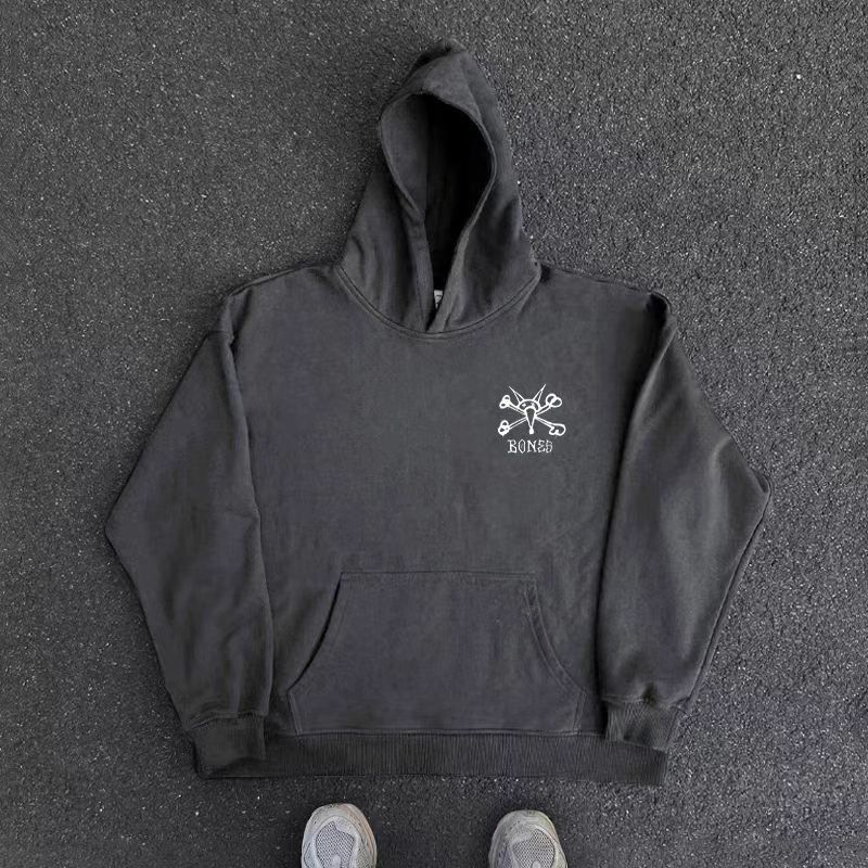 Japanese Brand Vintage Street Hip Hop Skull Print Hooded Sweatshirt Size US L / EU 52-54 / 3 - 2 Thumbnail