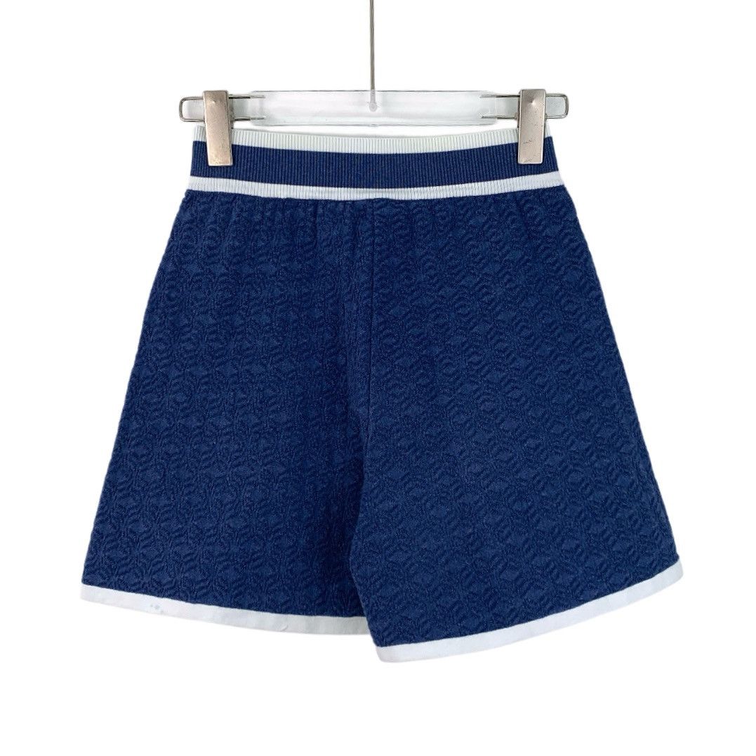 Chanel Chanel Blue Cotton Knit Casual Shorts K26WX Size 24" / US 00 / IT 34 - 2 Thumbnail