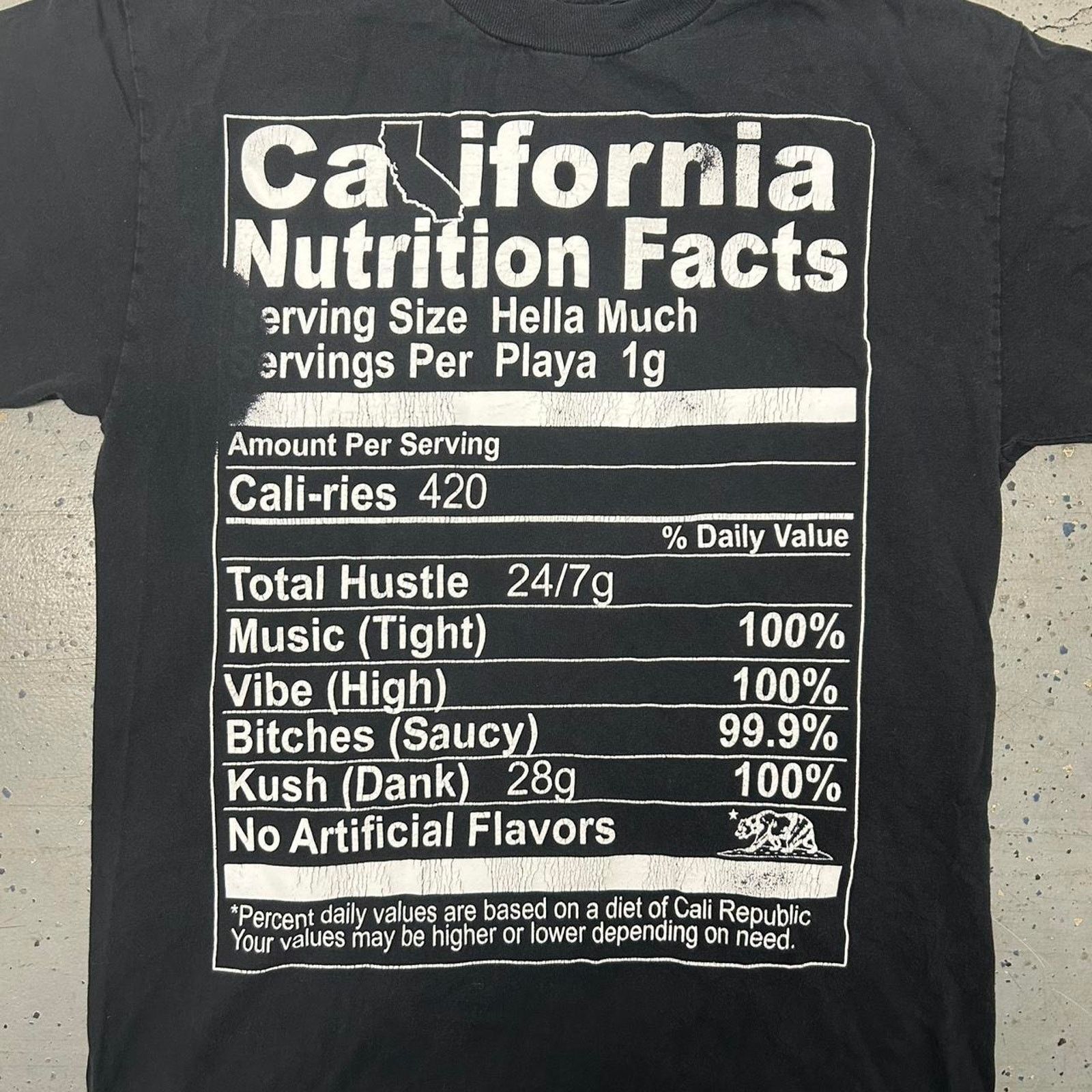 AAA Y2K California Nutrition Facts cotton t-shirt Size US M / EU 48-50 / 2 - 2 Thumbnail
