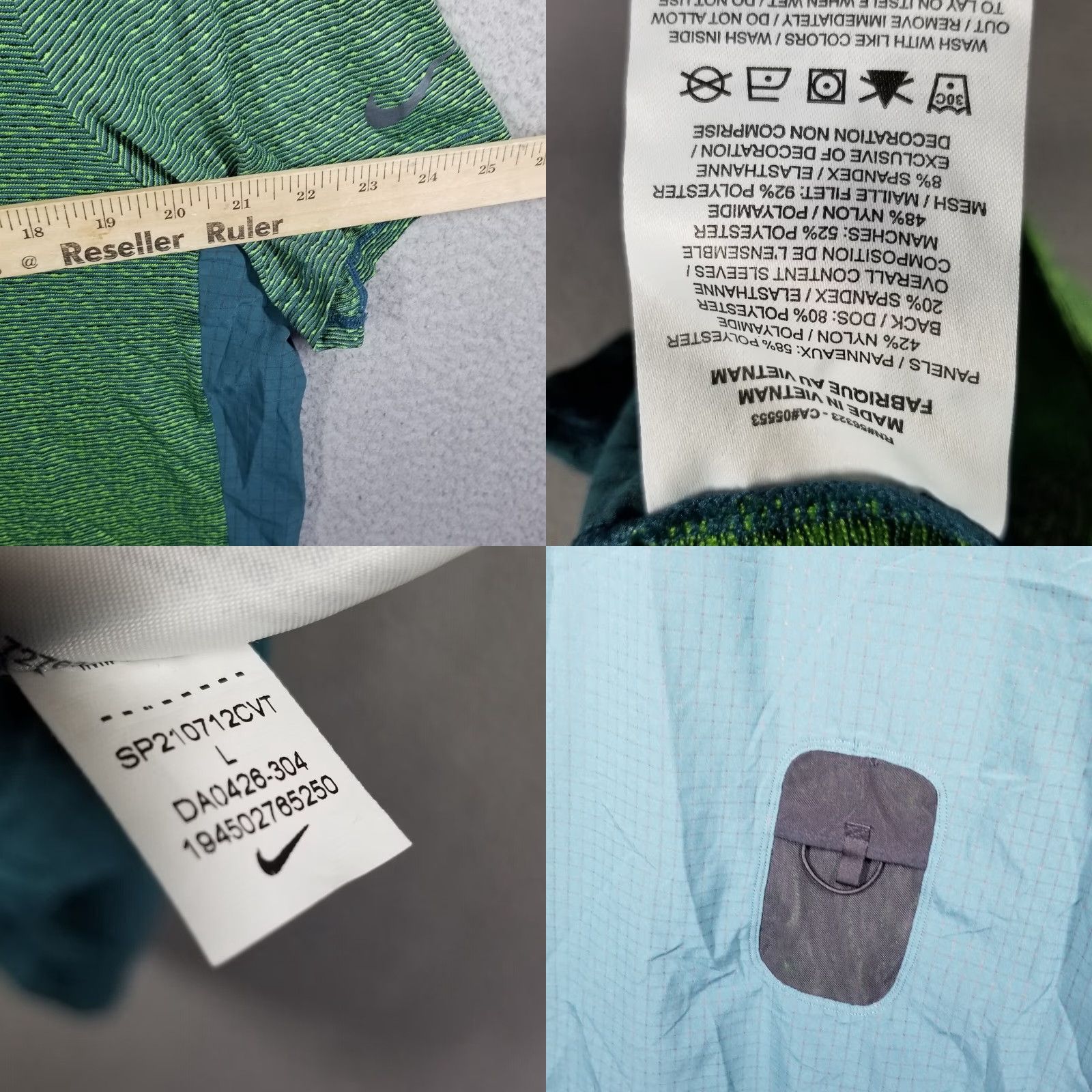 Nike Nike Pinnacle Run Division Short Sleeve Shirt L Green Mens T-Shirt Running Moisture Wicking Geometric 304 DA0426 Size US L / EU 52-54 / 3 - 8 Thumbnail