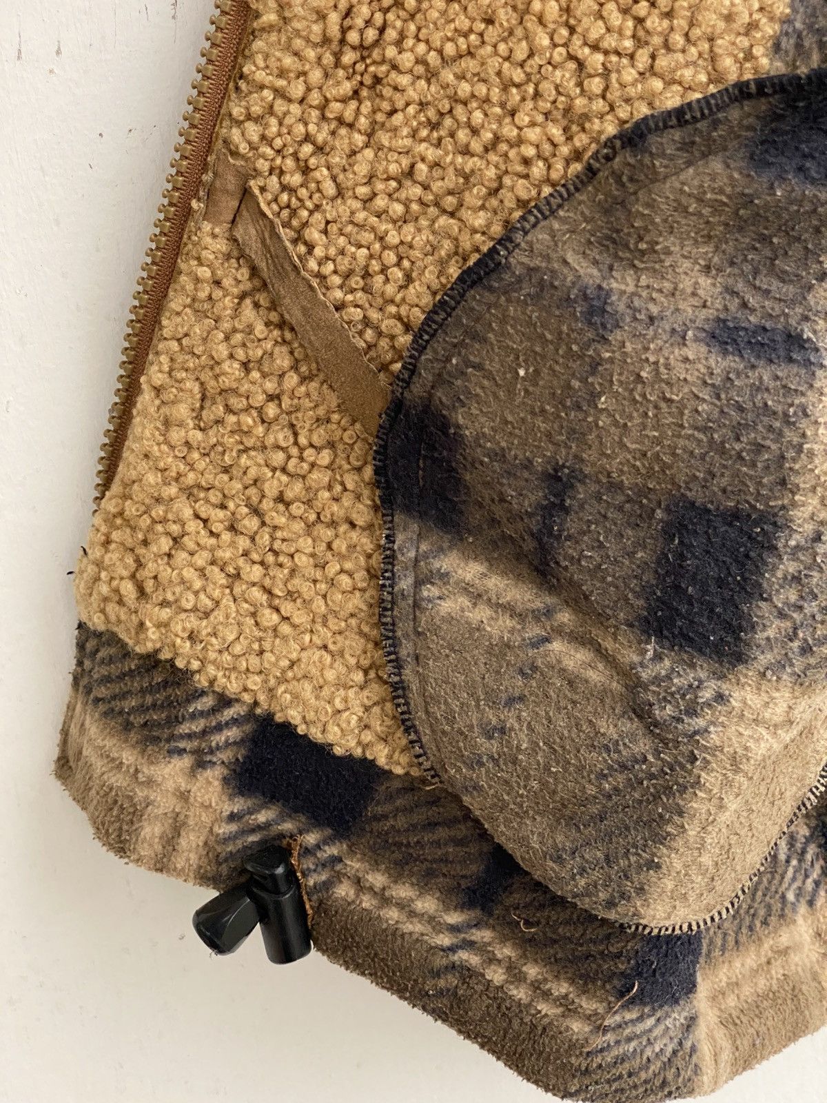 Vintage NZ Lambskin Shearling Suede Panel Plaid Wool Jacket Size US L / EU 52-54 / 3 - 6 Thumbnail