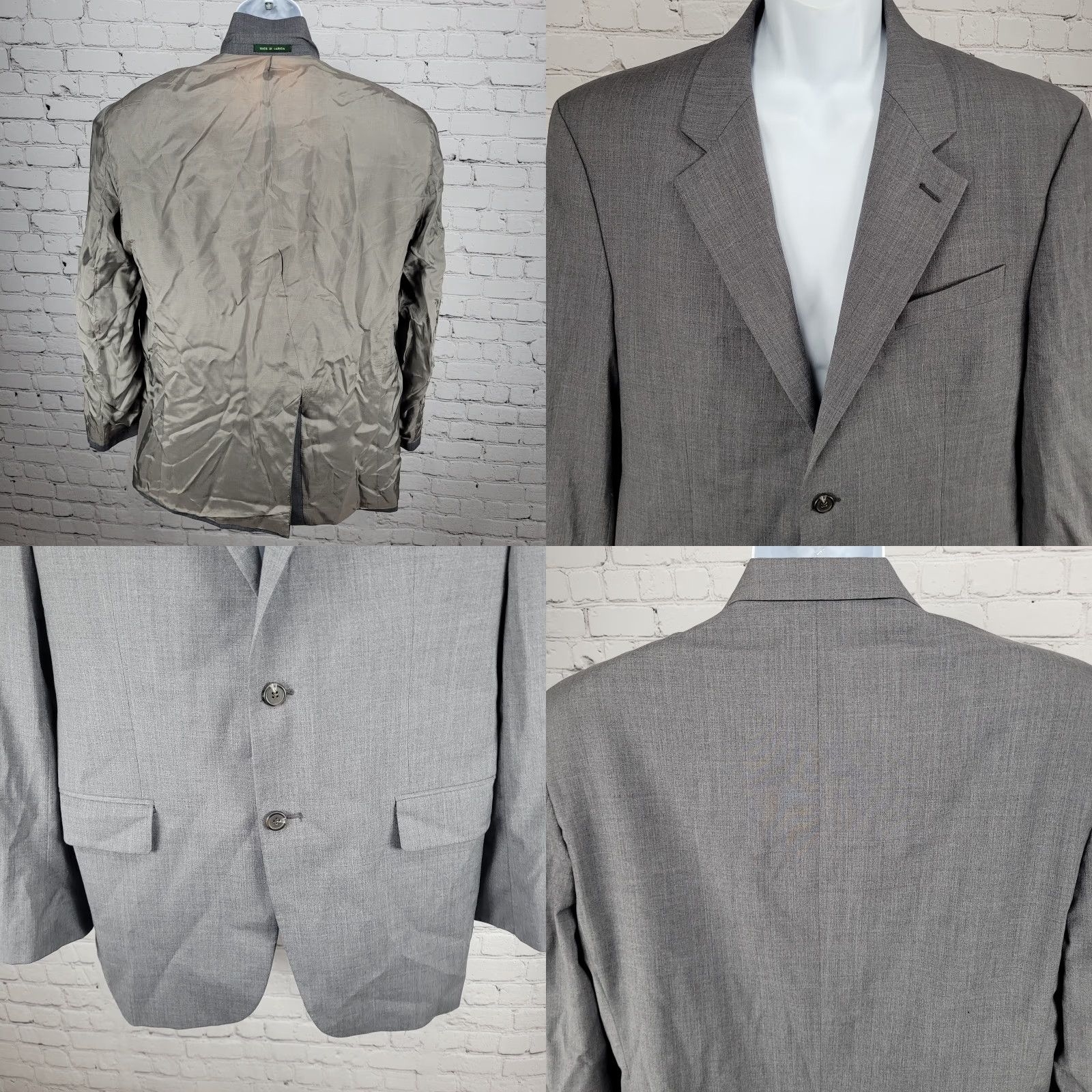 Ralph Lauren Lauren Ralph Lauren Coat Adult 42 Gray Wool Solid Notch Blazer 2 Button Sport Coat Size 42R - 8 Thumbnail