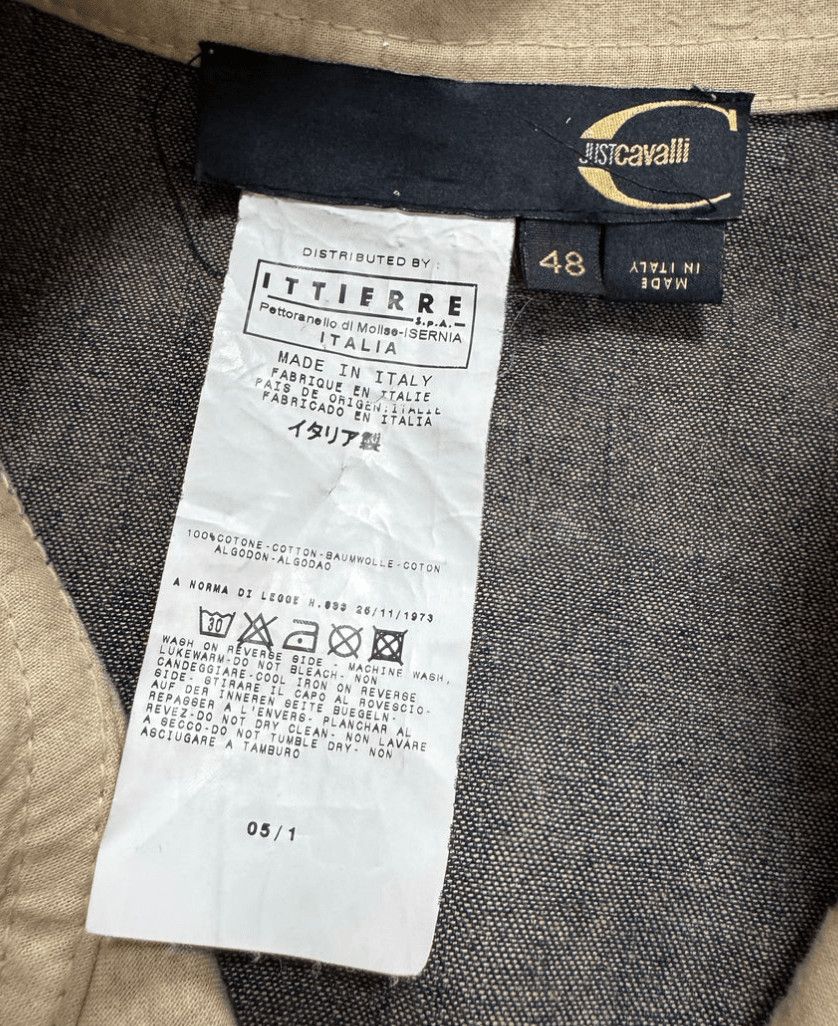 Just Cavalli SS2005 Cavalli Apocalyptic Beige Denim Jacket Size US M / EU 48-50 / 2 - 10 Thumbnail