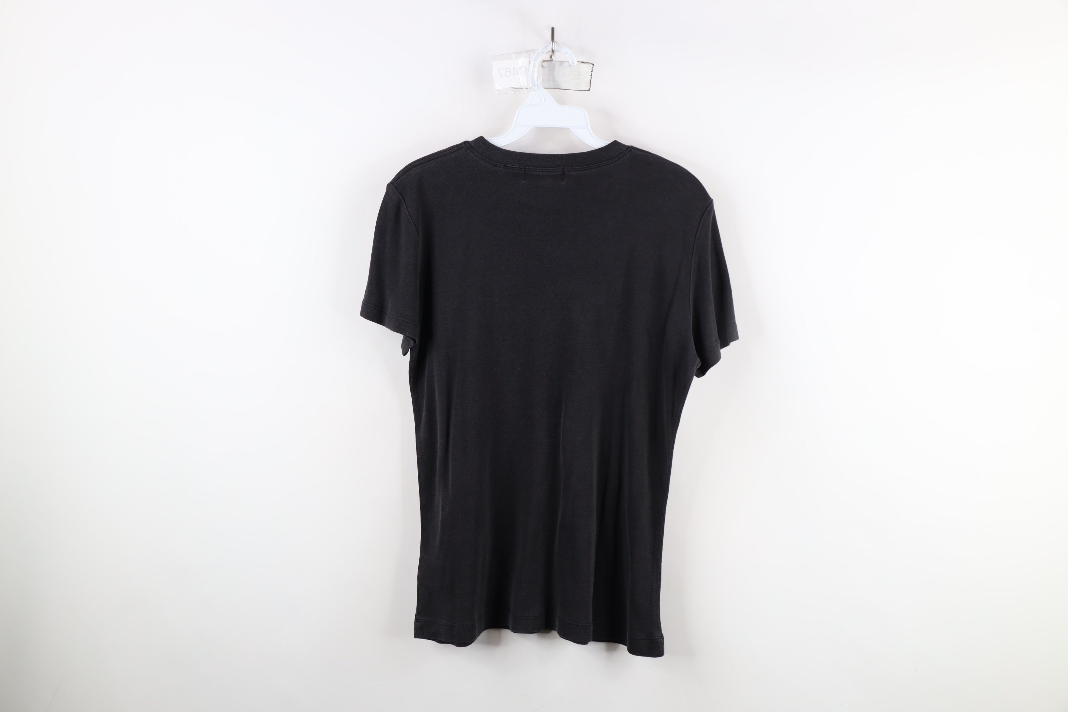 Vintage Vintage 90s Streetwear Blank Cropped Silk T-Shirt Black Size L / US 10 / IT 46 - 10 Thumbnail