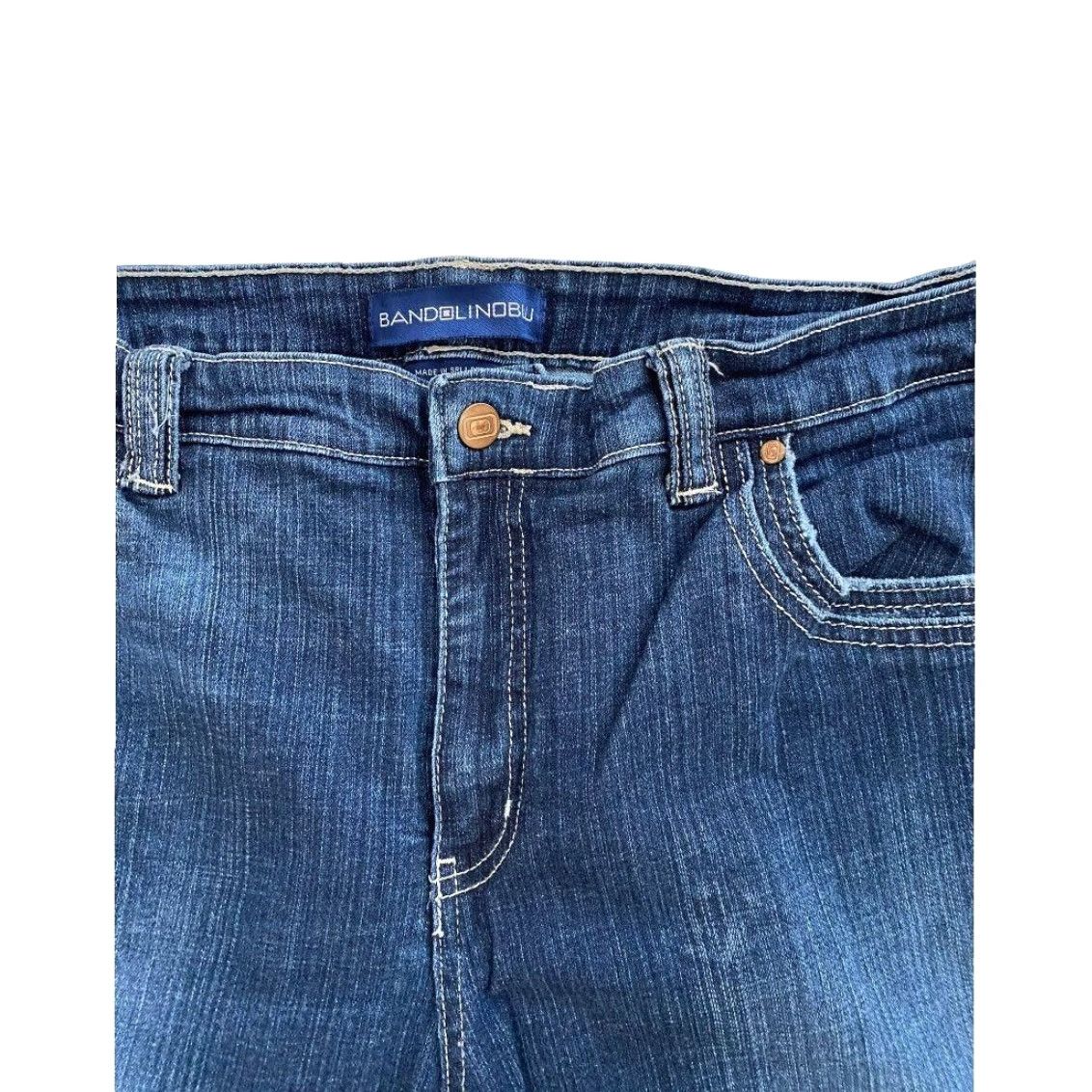 Vintage Bandolino Blu Jeans 18W Cropped Cuffed Denim Med Wash Blue Womens Size 40" / US 18 - 6 Thumbnail