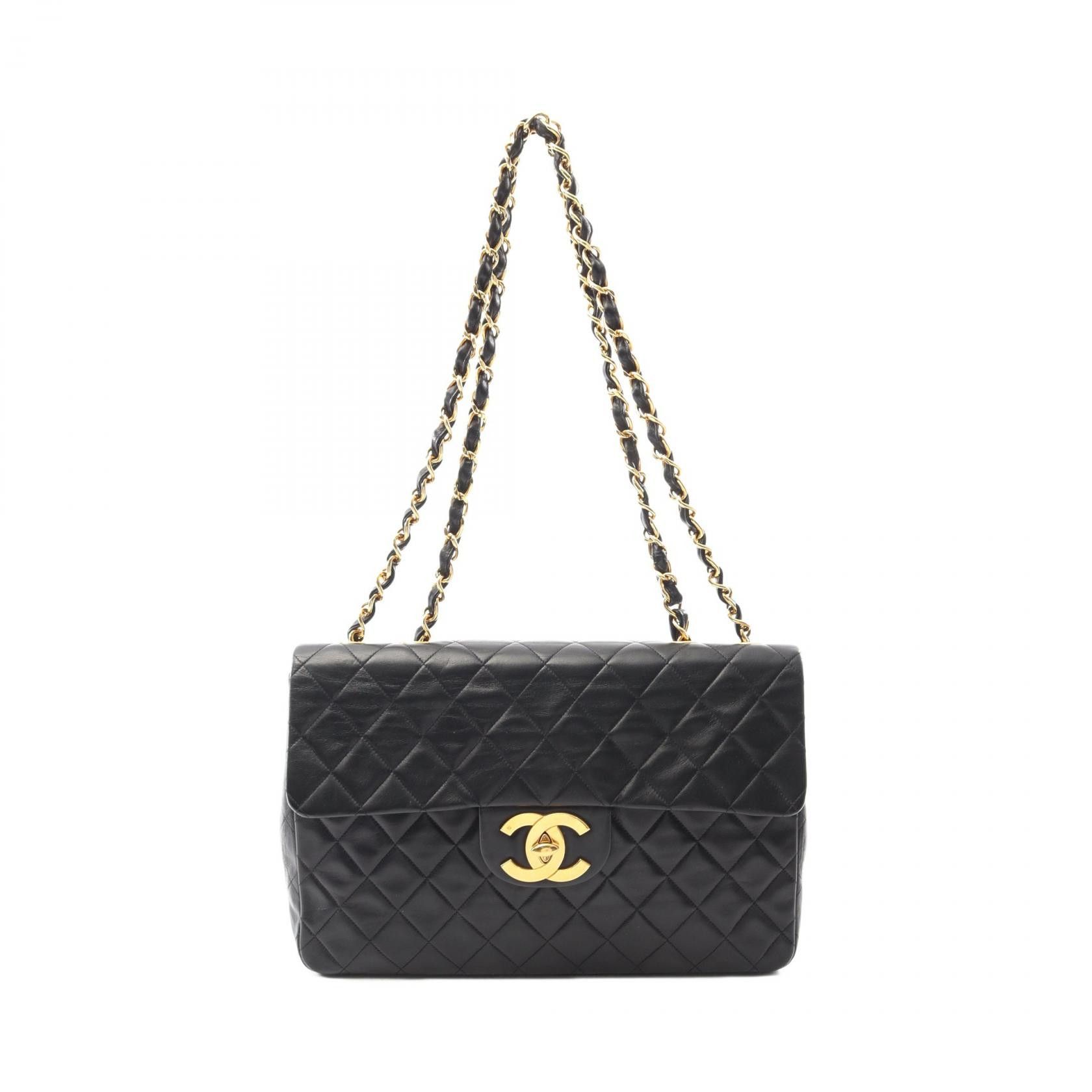 Chanel Chanel Deauville Lambskin Shoulder Bag Leather Shoulder Bag A01094 in Black, Women's