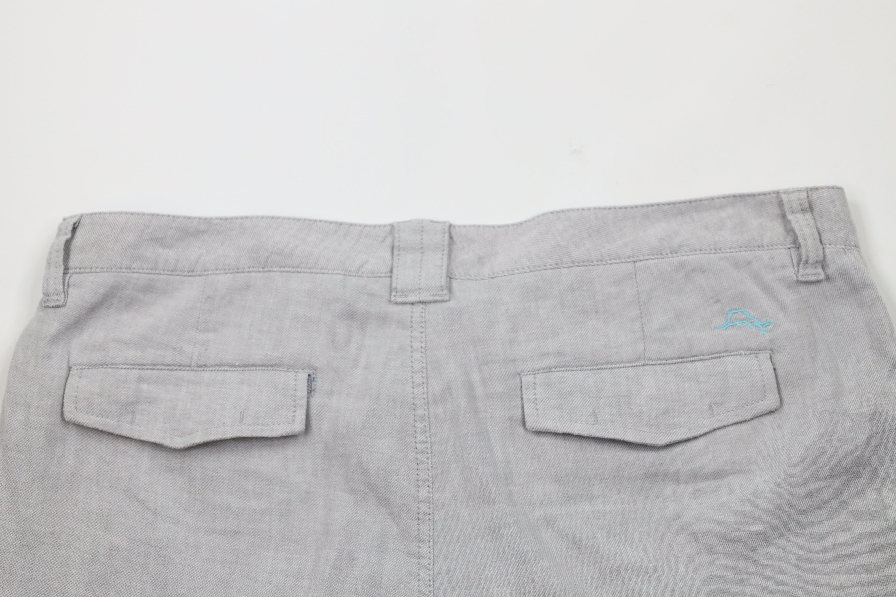 Tommy Bahama × Vintage Vintage Tommy Bahama Linen Blend Flannel Chino Shorts Gray Size US 38 / EU 54 - 6 Thumbnail