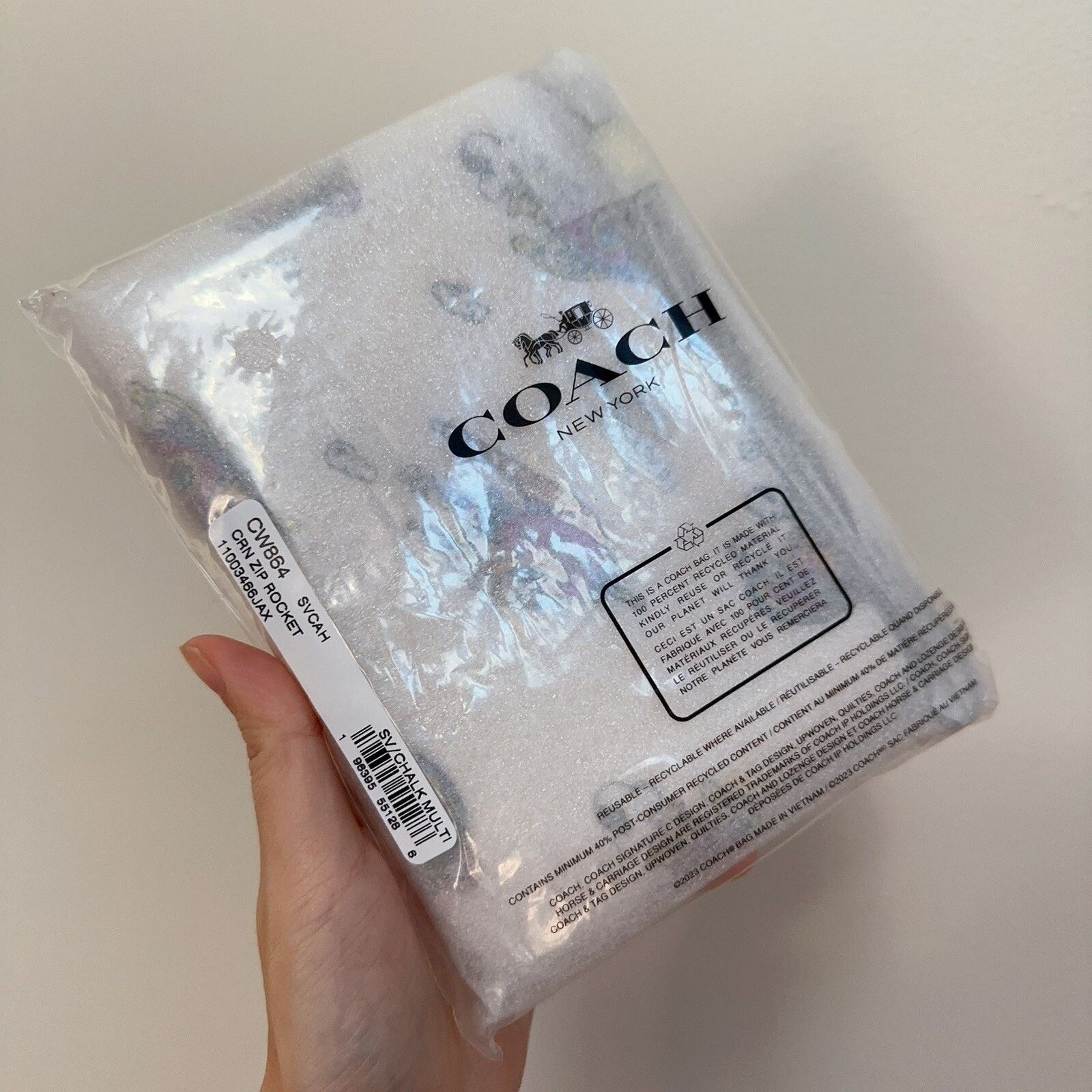 Coach NEW Coach Corner Zip Wristlet Cosmic Rocket CW864 Chalk Size ONE SIZE - 7 Thumbnail