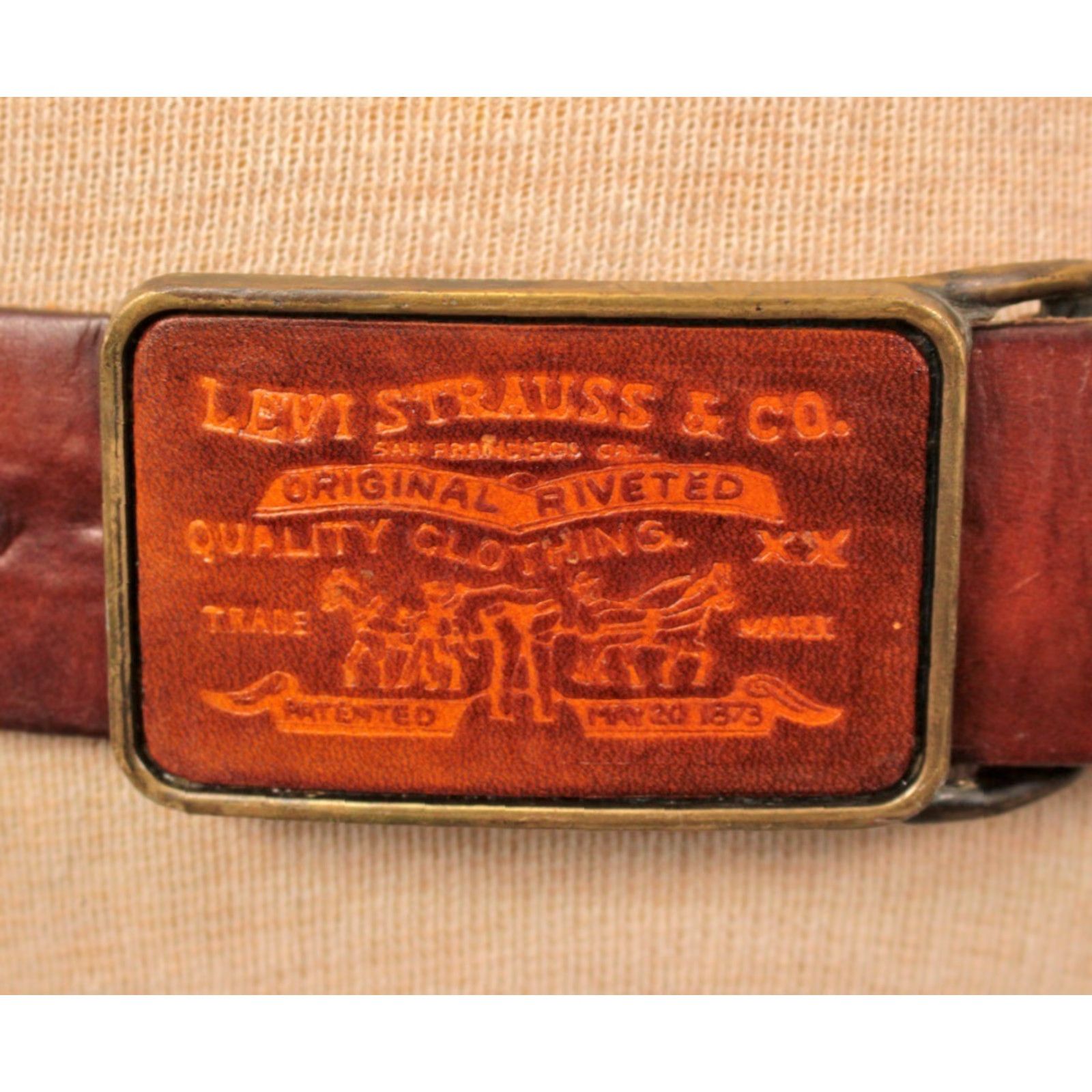 Levi's VINTAGE Levi's Belt Casual Leather Size 32 Brown 1970s 70s Levi Strauss Mens Belt Size ONE SIZE - 2 Thumbnail
