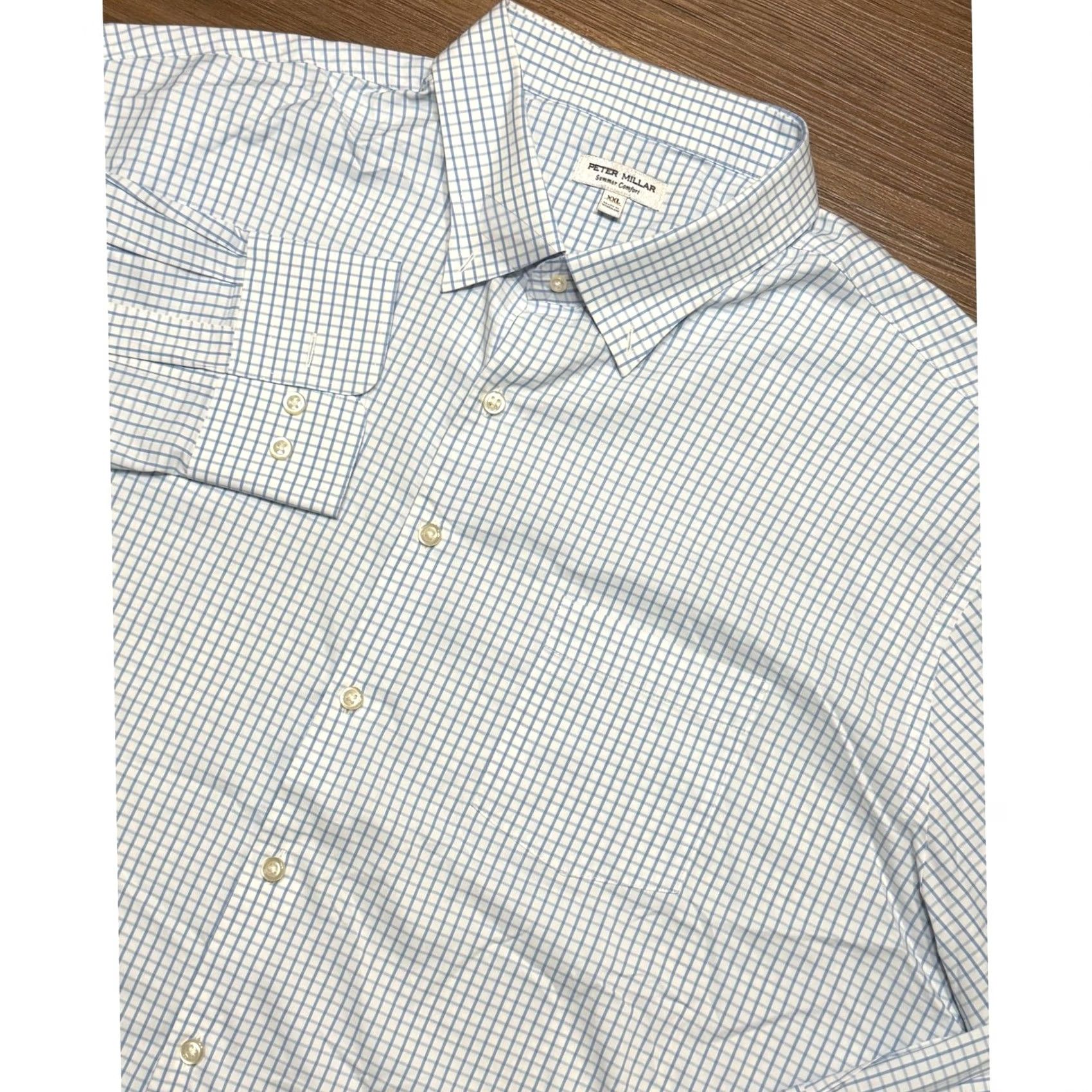 Peter Millar Peter Millar Summer Comfort Hanford Performance Twill Sport Shirt Blue XL Size US XXL / EU 58 / 5 - 2 Thumbnail