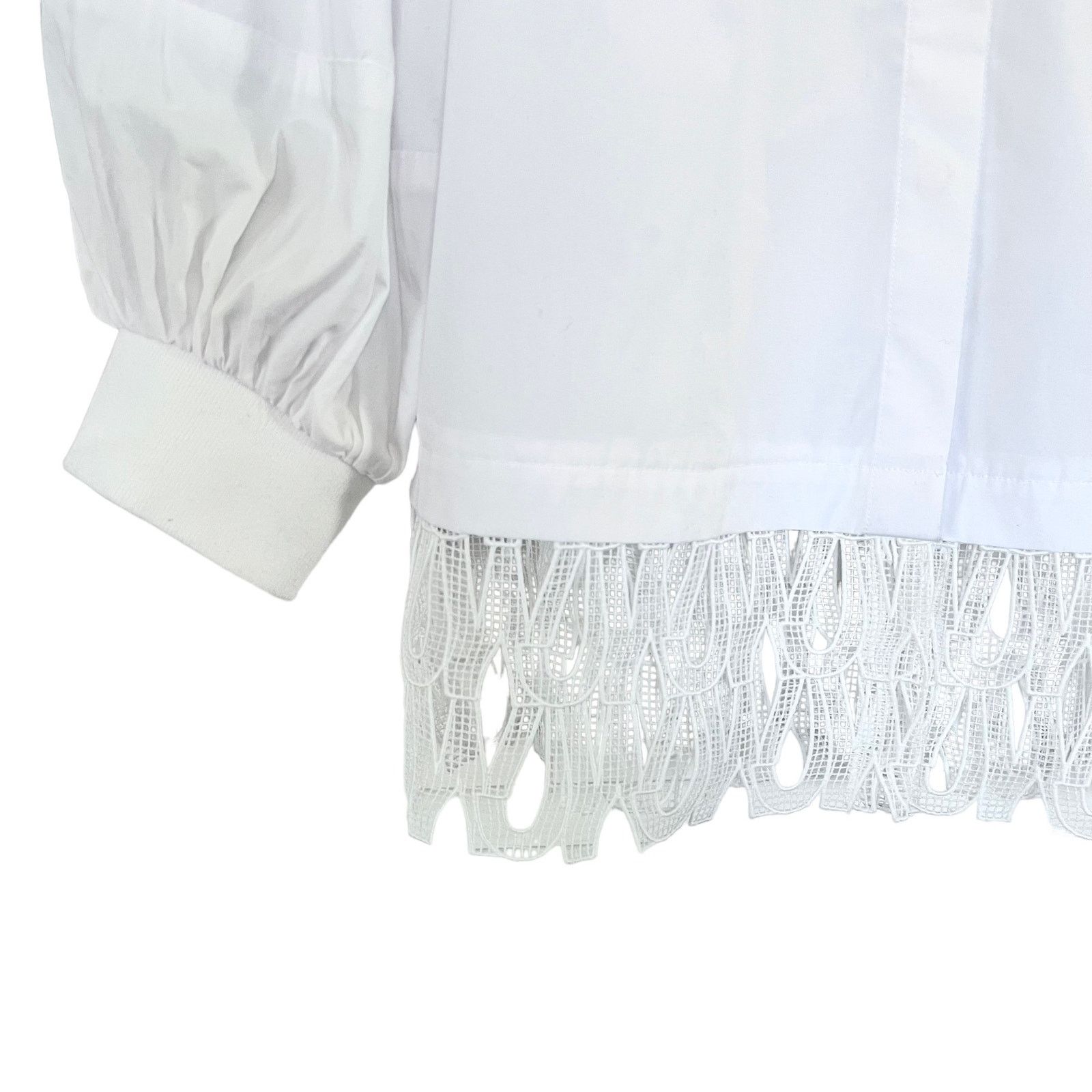 Jason Wu Jason Wu White Poplin Blouse Lace Trim Reworked XS Size XS / US 0-2 / IT 36-38 - 3 Thumbnail