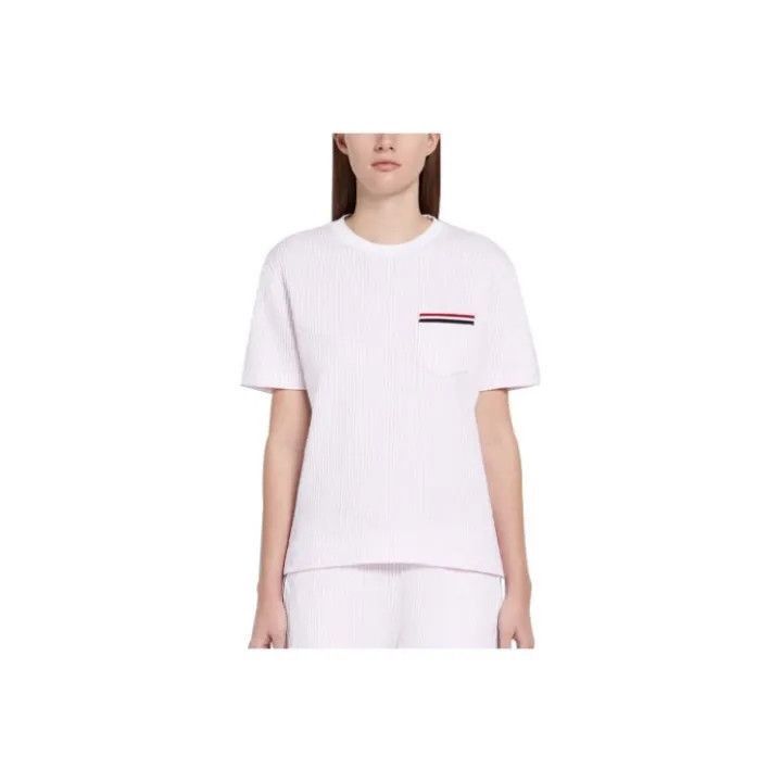 Thom Browne Thom Browne Striped Puff Sleeve T-shirt Light Pink -2507 Size L / US 10 / IT 46 - 6 Thumbnail