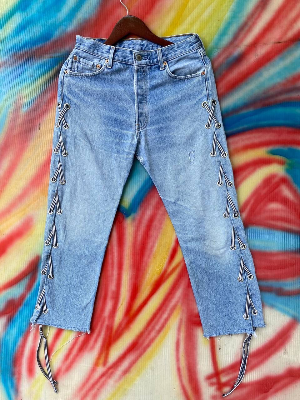 Levi's × Levi's Vintage Clothing × Vintage Rare Vintage Levis Lace Up Jeans Size US 29 - 1 Thumbnail
