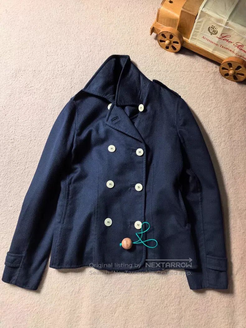 Loro Piana Loro Piana Lady Double Breasted Navy Collar Cashmere Coat Size M / US 6-8 / IT 42-44 - 3 Thumbnail
