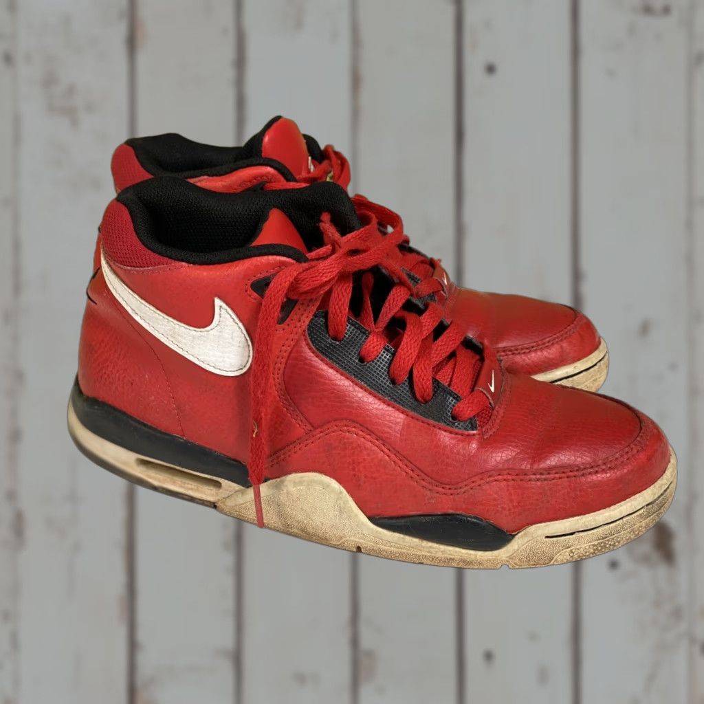 Nike NIKE FLIGHT LEGACY UNIVERSITY RED/WHITE-BLCK BQ4212 600 US MEN SZ 7.5 Sneaker Mens Shoes 7.5 Red University Basketball Nike Flight Legacy Mens Size US 8 / EU 41 - 1 Thumbnail