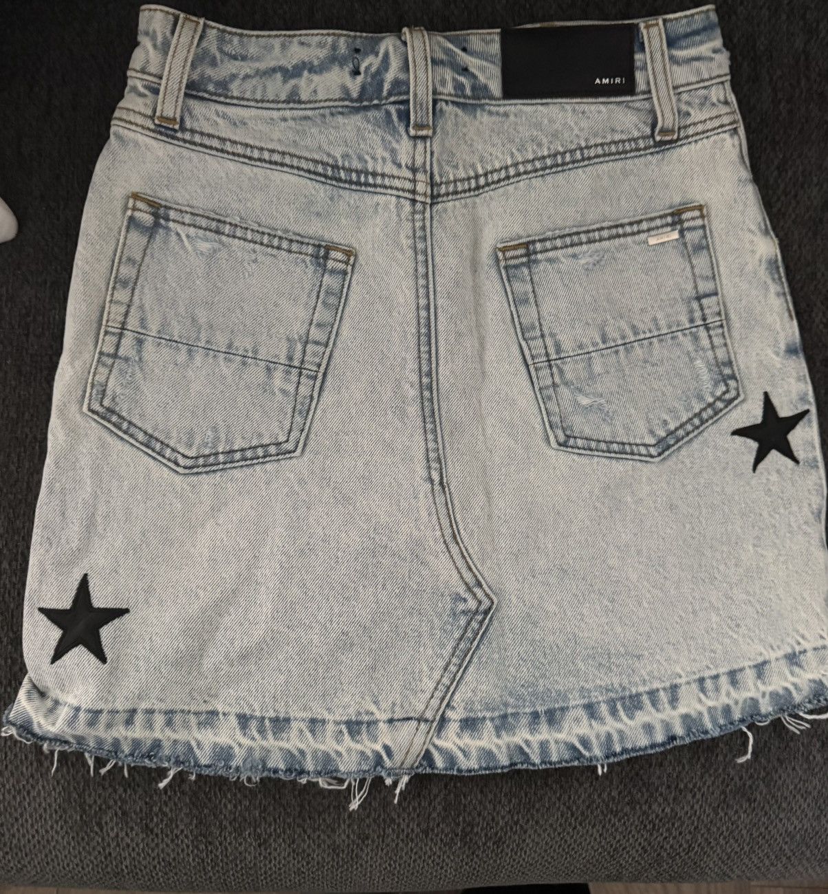 Amiri NWT Women’s Amiri Denim Skirt with Leather Detail Size 24" / US 00 / IT 34 - 2 Thumbnail