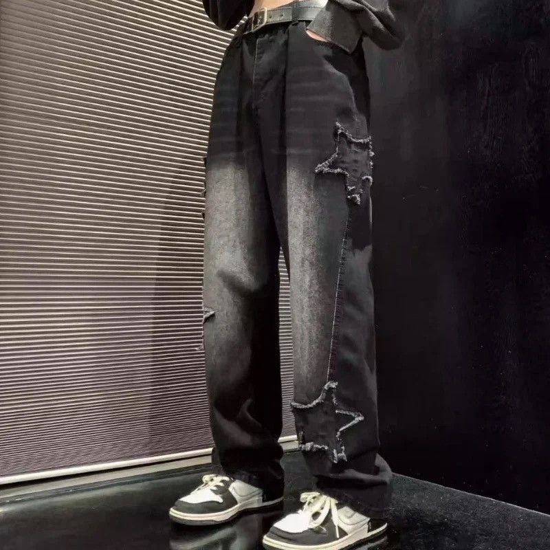 Japanese Brand × Vintage Star Embroidered Fashion Loose Jeans Size US 34 / EU 50 - 1 Thumbnail