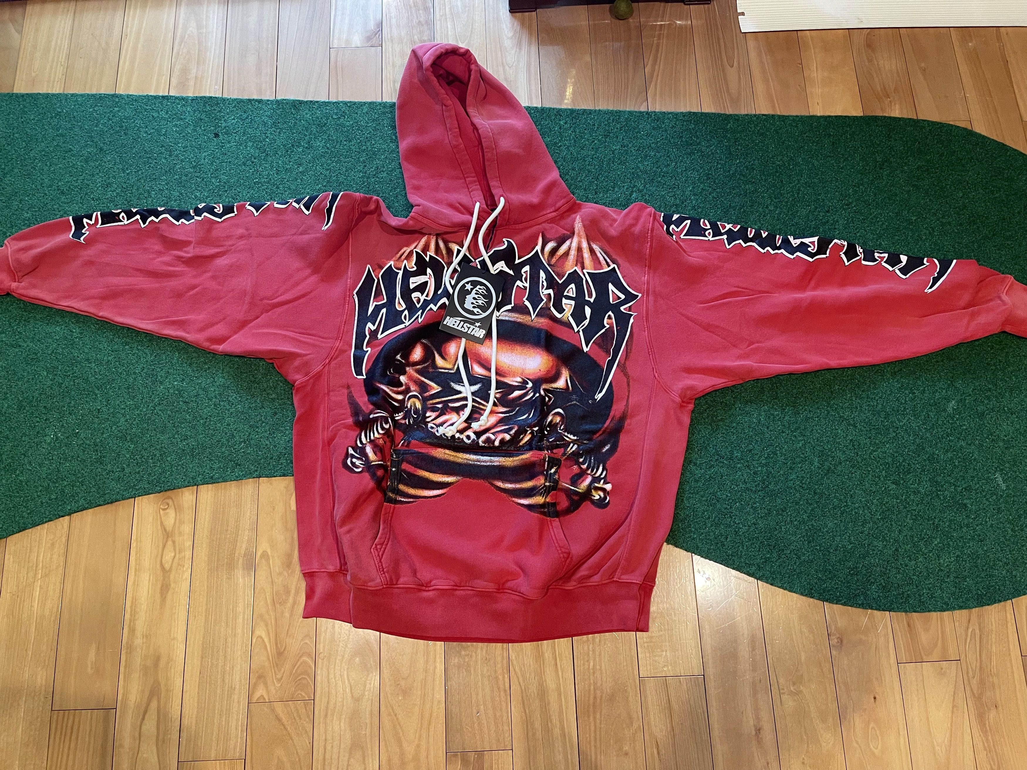 HELLSTAR Hellstar Skeleton Airbrushed Hoodie Red Size US L / EU 52-54 / 3 - 3 Thumbnail