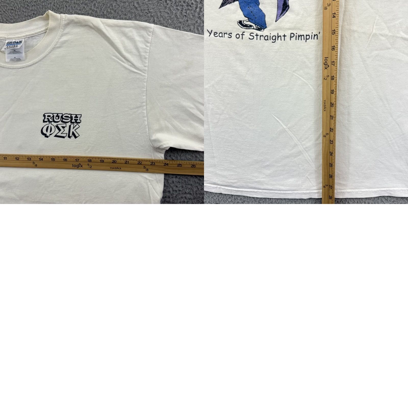 Gildan VINTAGE Phi Sigma Kappa Shirt Mens XL White 90s Greek Fraternity Gildan Short Sleeve Size US XL / EU 56 / 4 - 8 Thumbnail