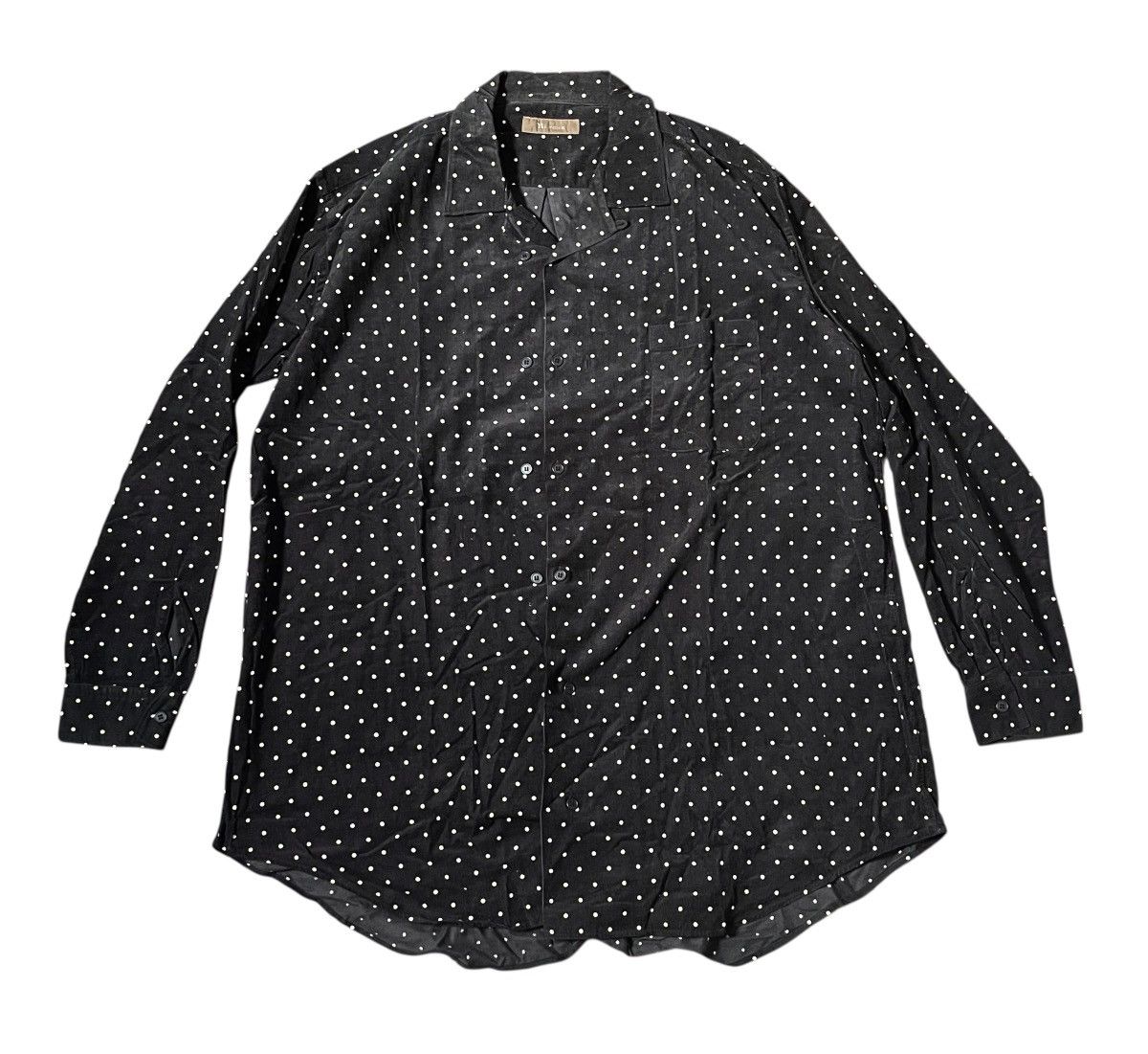 Vintage yohji yamamoto y’s for me polkadot black camp shirt