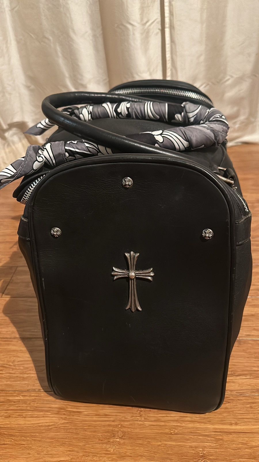 Chrome Hearts Chrome Hearts XL Duffle Bag Black Leather Crosses Luggage Size ONE SIZE - 5 Thumbnail