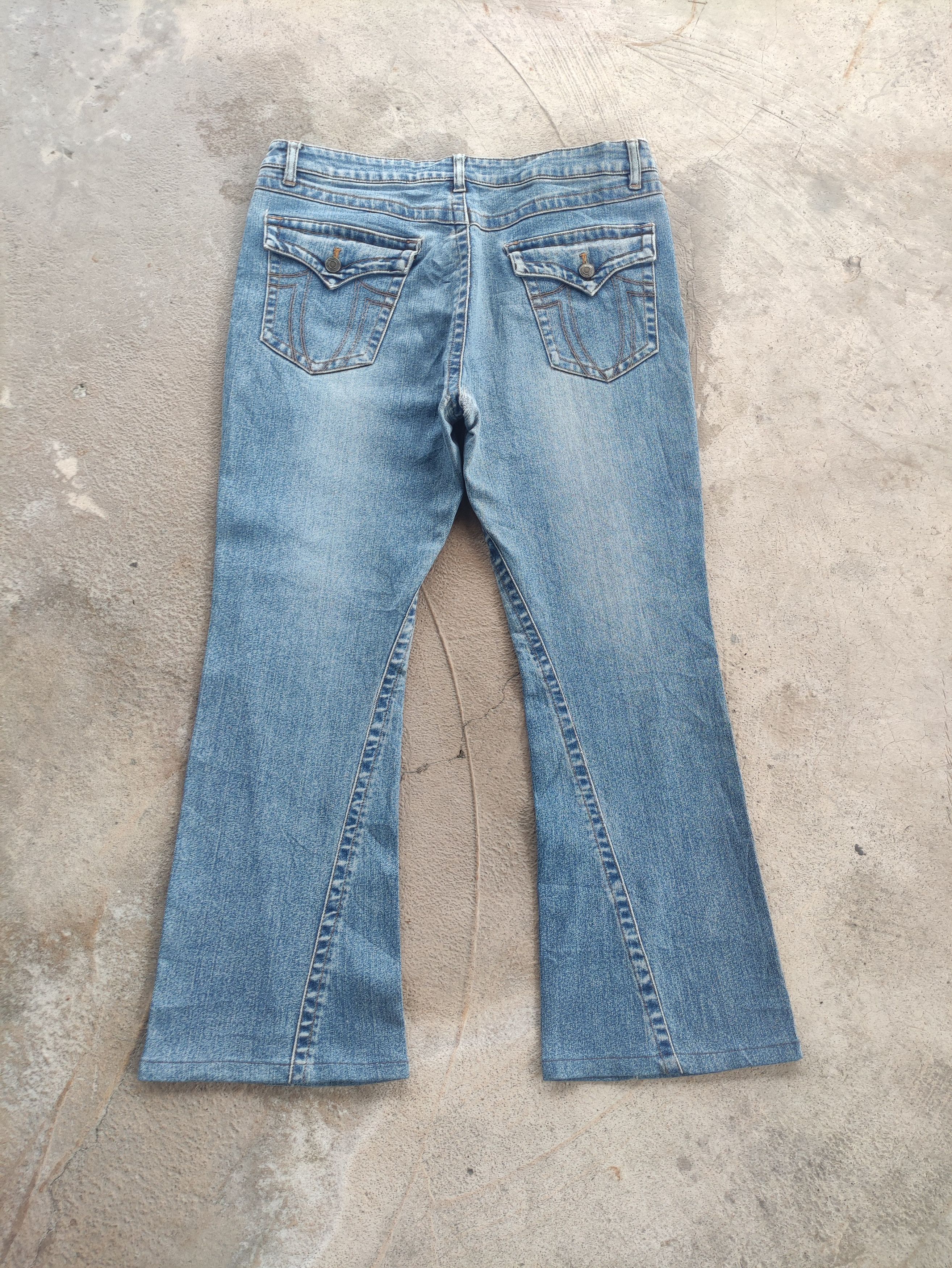 Japanese Brand Vintage Japanese Flare Jean Distressed Faded Denim Pants Size US 35 - 9 Thumbnail