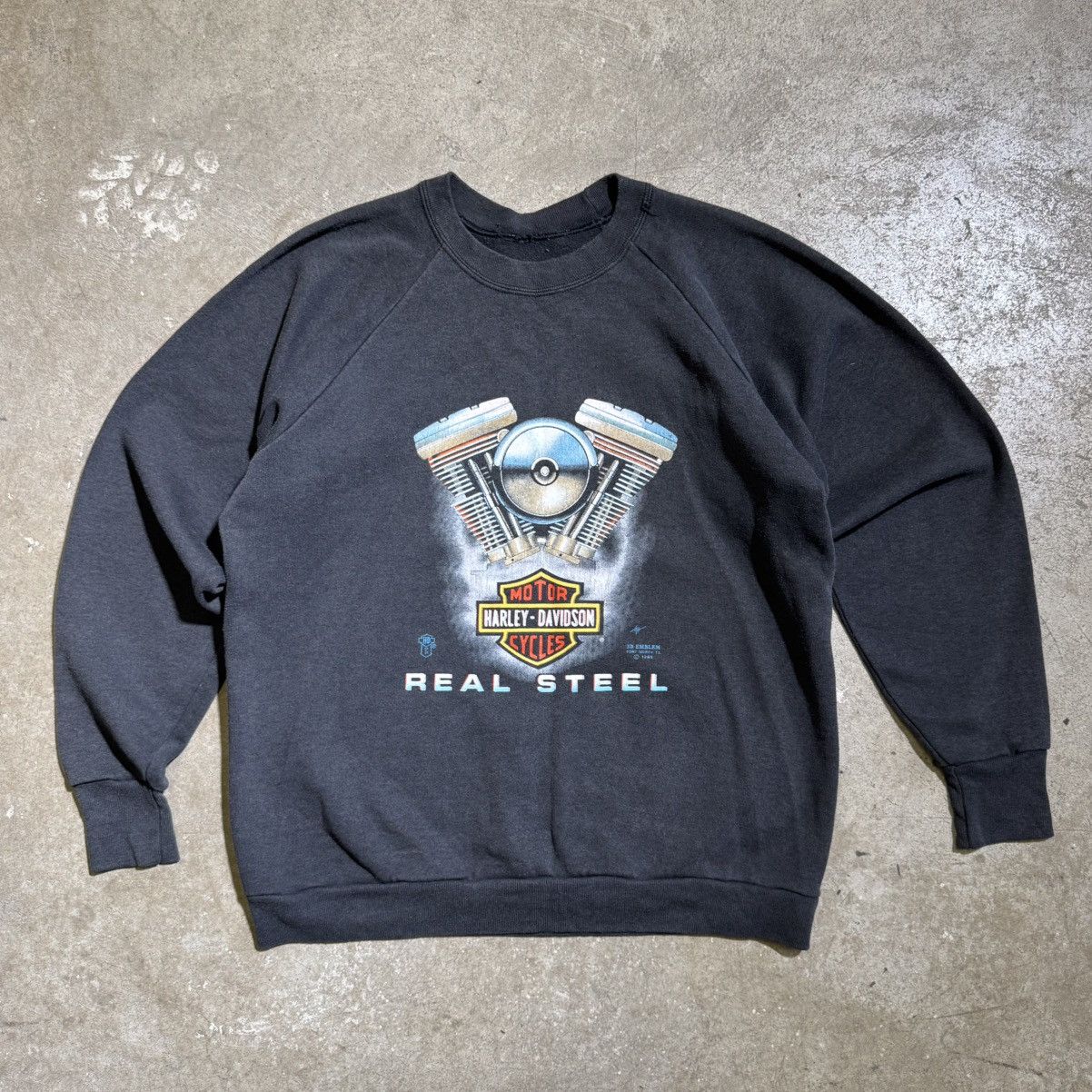 Vintage Vintage 3D Emblem Fort Worth Sweatshirt Harley Davidson 1989 Size US M / EU 48-50 / 2 - 1 Thumbnail