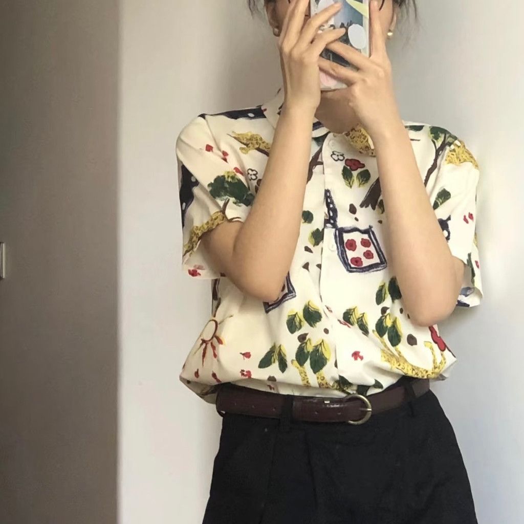 Zara Hawaii Cute Jungle Doodle Style shirt Size S / US 4 / IT 40 - 5 Thumbnail