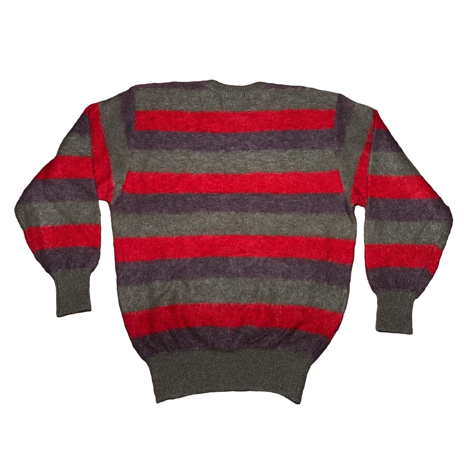 Issey Miyake 1980s Issey Miyake Mohair Wool Striped Sweater Size US L / EU 52-54 / 3 - 2 Thumbnail