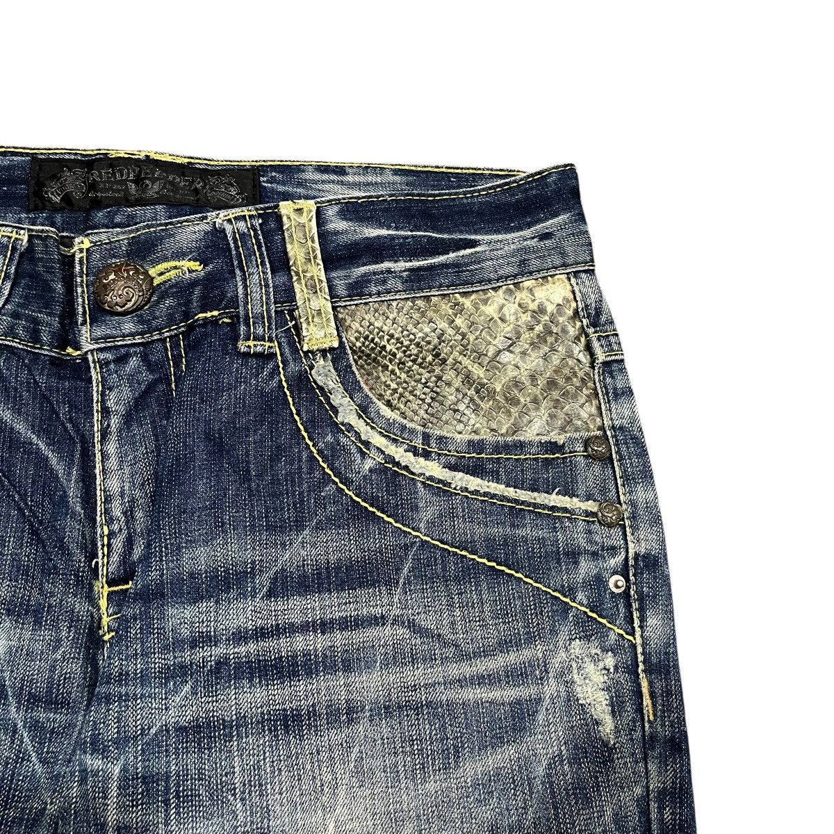 Seditionaries RedPepper Denim Snake Skin Patch Faded Pant Size US 32 / EU 48 - 8 Thumbnail
