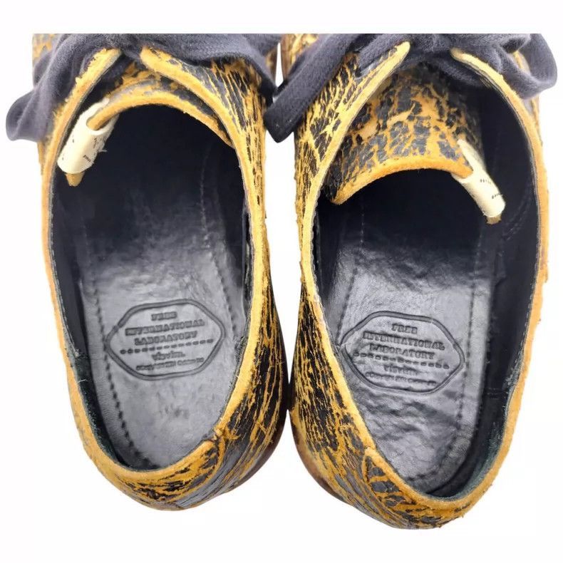 Visvim Crackled Leather Shoes with Yellow Accents-2506 Size US 10.5 / EU 43-44 - 6 Thumbnail